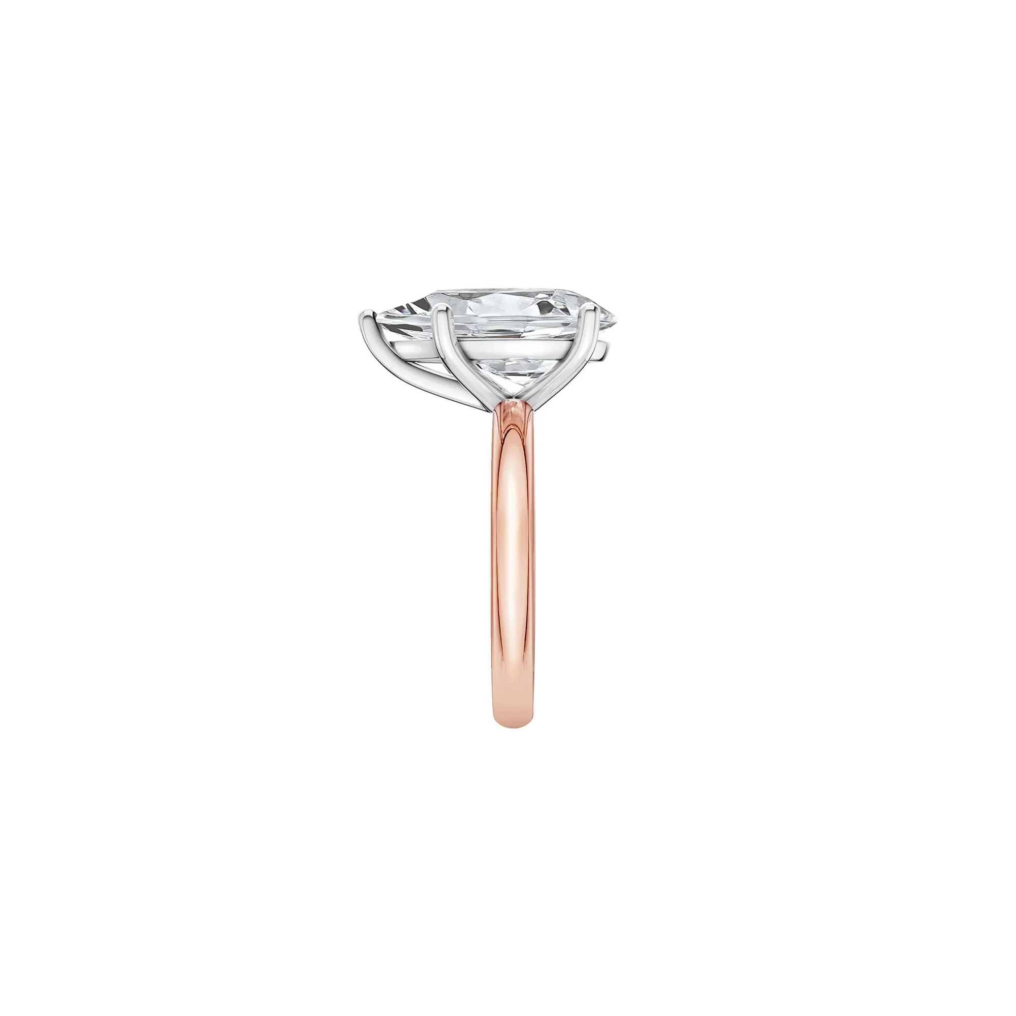 Lab Grown Diamond Pear-Shaped Solitaire Ring 14K Rose & White Gold (5 CT.) Size 11 2mm - Image 3