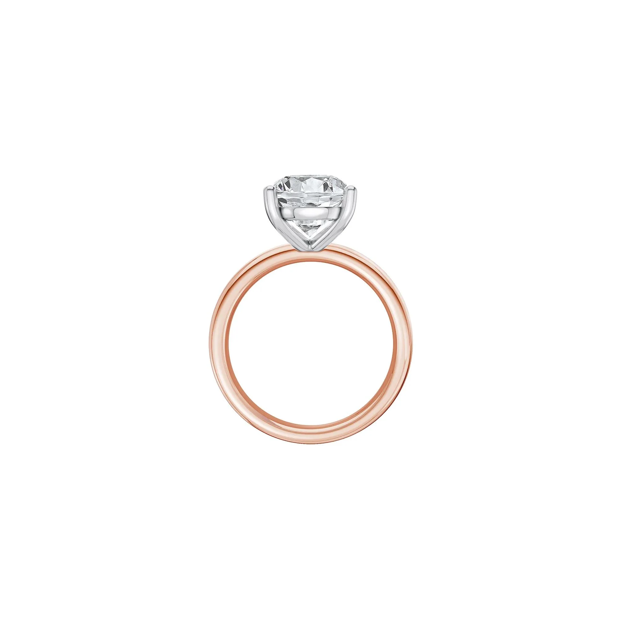 Lab Grown Diamond Pear-Shaped Solitaire Ring 14K Rose & White Gold (5 CT.) Size 9 2mm - Image 2