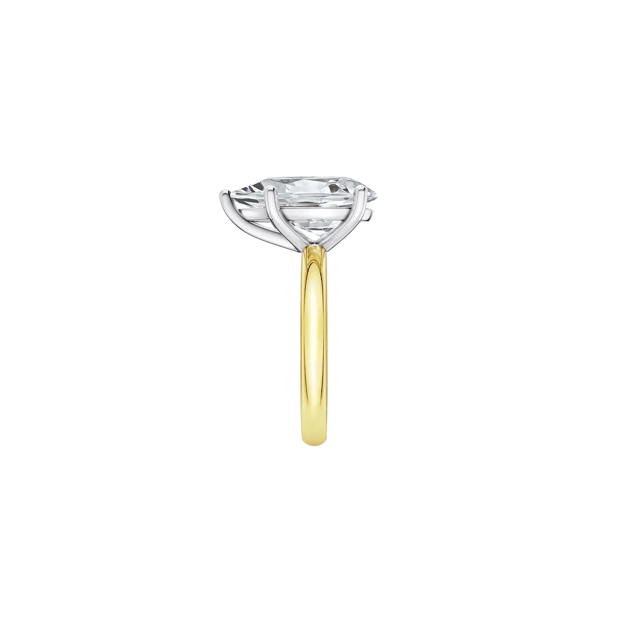 Lab Grown Diamond Pear-Shaped Solitaire Ring 14K Yellow & White Gold (5 CT.) Size 10.5 2mm - Image 3