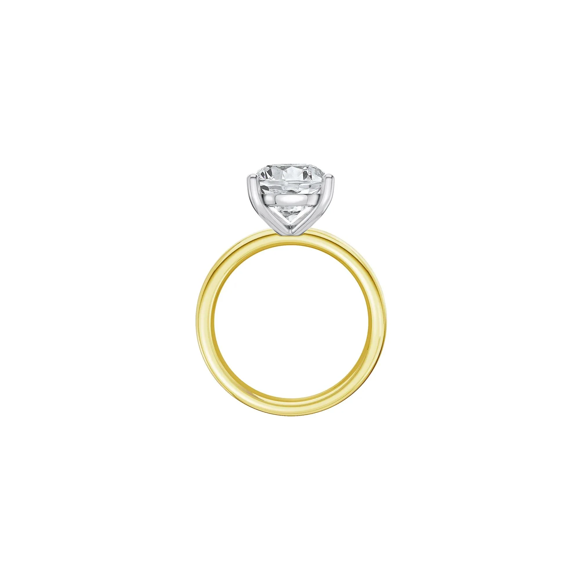 Lab Grown Diamond Pear-Shaped Solitaire Ring 14K Yellow & White Gold (5 CT.) Size 6.5 2mm - Image 2