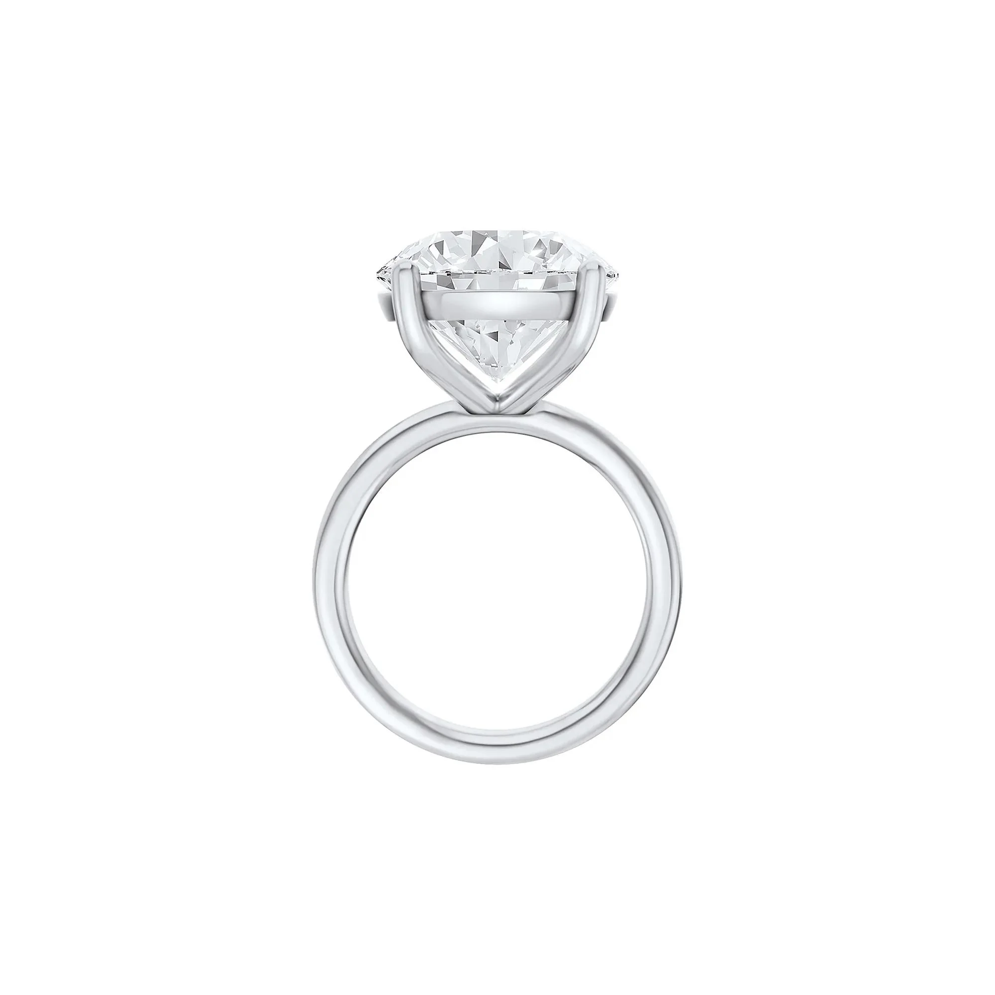Lab Grown Diamond Round Solitaire Engagement Ring Platinum (10 CT.) White Size 4 2mm - Image 2