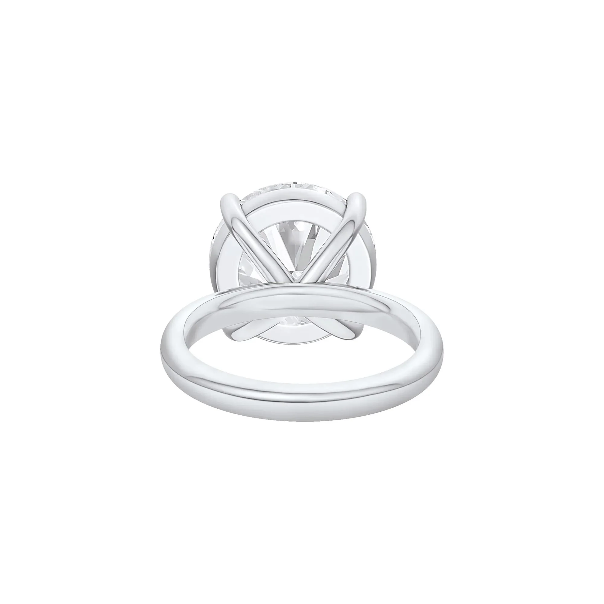 Lab Grown Diamond Round Solitaire Engagement Ring Platinum (10 CT.) White Size 8 2mm - Image 4