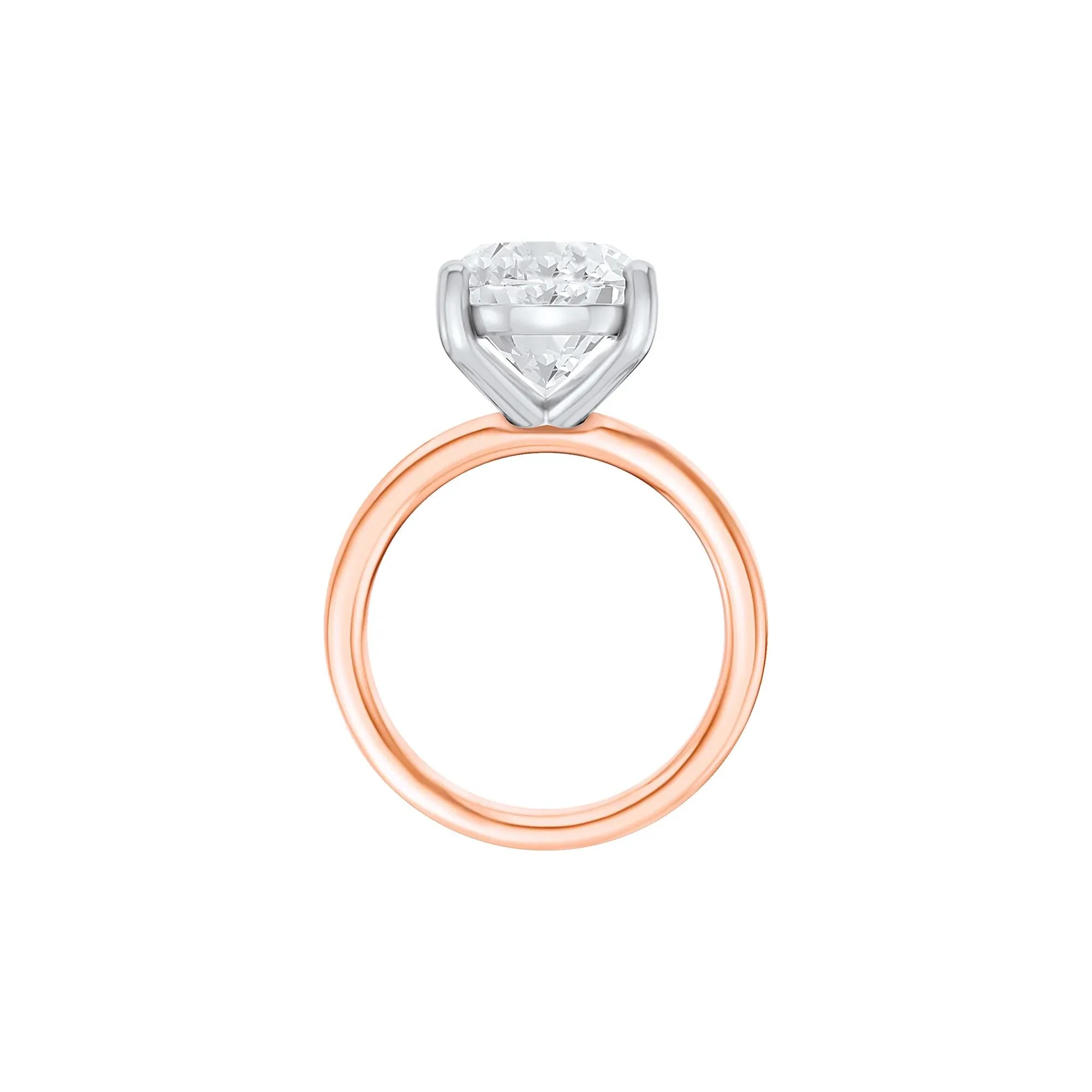 Lab Grown Diamond Oval Solitaire Ring 14K Rose & White Gold (6 CT.) Size 6 2mm - Image 2