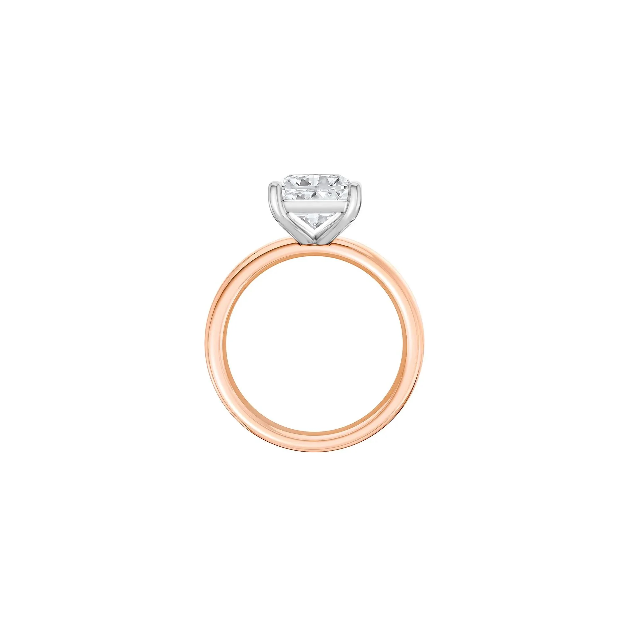 Lab Grown Diamond Radiant-Cut Solitaire Ring 14K Rose & White Gold (4 CT.) Size 12 2mm - Image 2