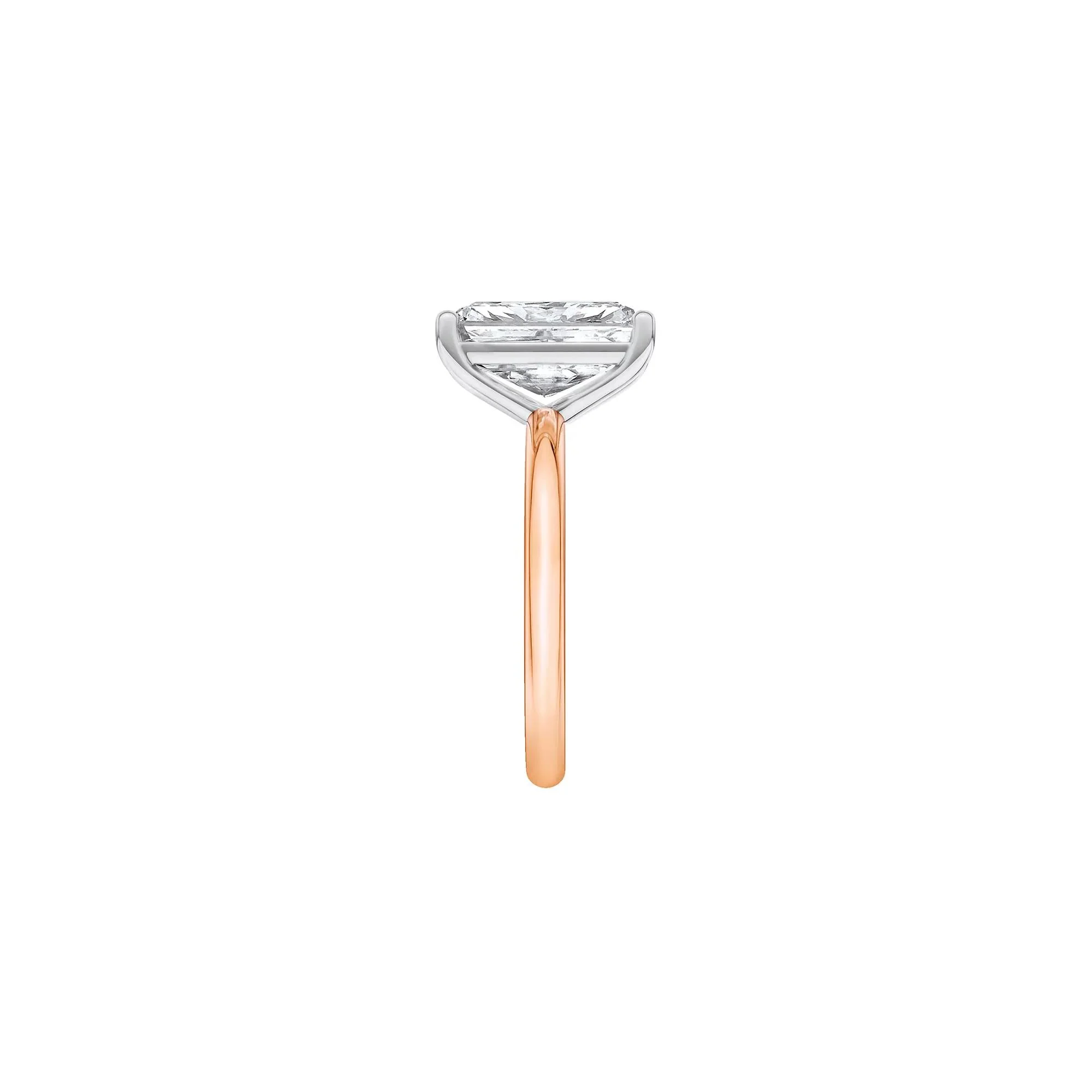 Lab Grown Diamond Radiant-Cut Solitaire Ring 14K Rose & White Gold (4 CT.) Size 9 2mm - Image 3