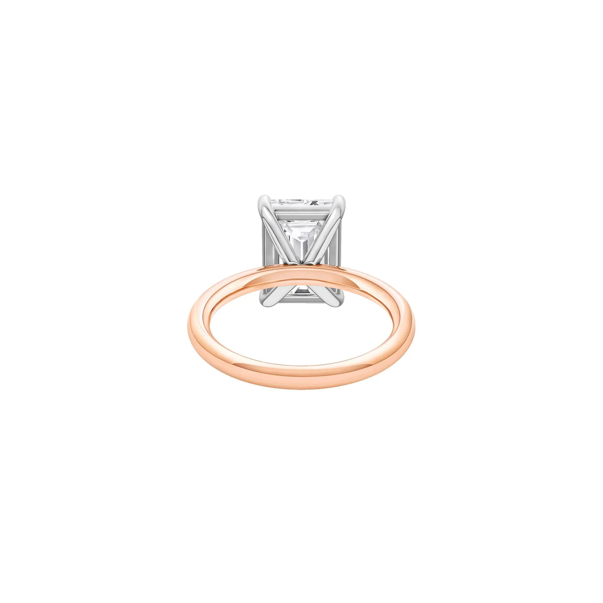 Lab Grown Diamond Radiant-Cut Solitaire Ring 14K Rose & White Gold (4 CT.) Size 9 2mm - Image 4