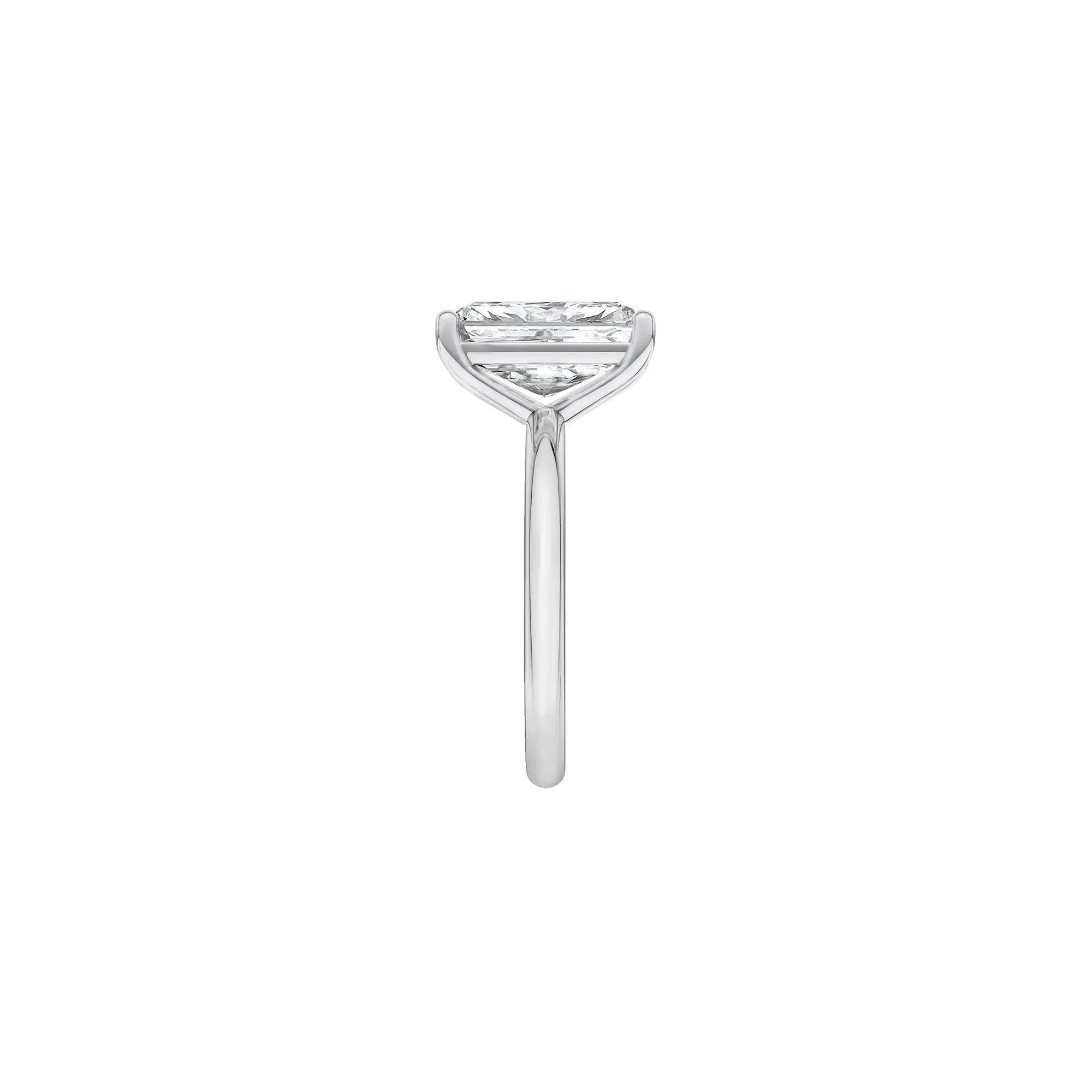 Lab Grown Diamond Radiant-Cut Solitaire Ring Platinum (4 CT.) White Size 11.5 2mm - Image 3