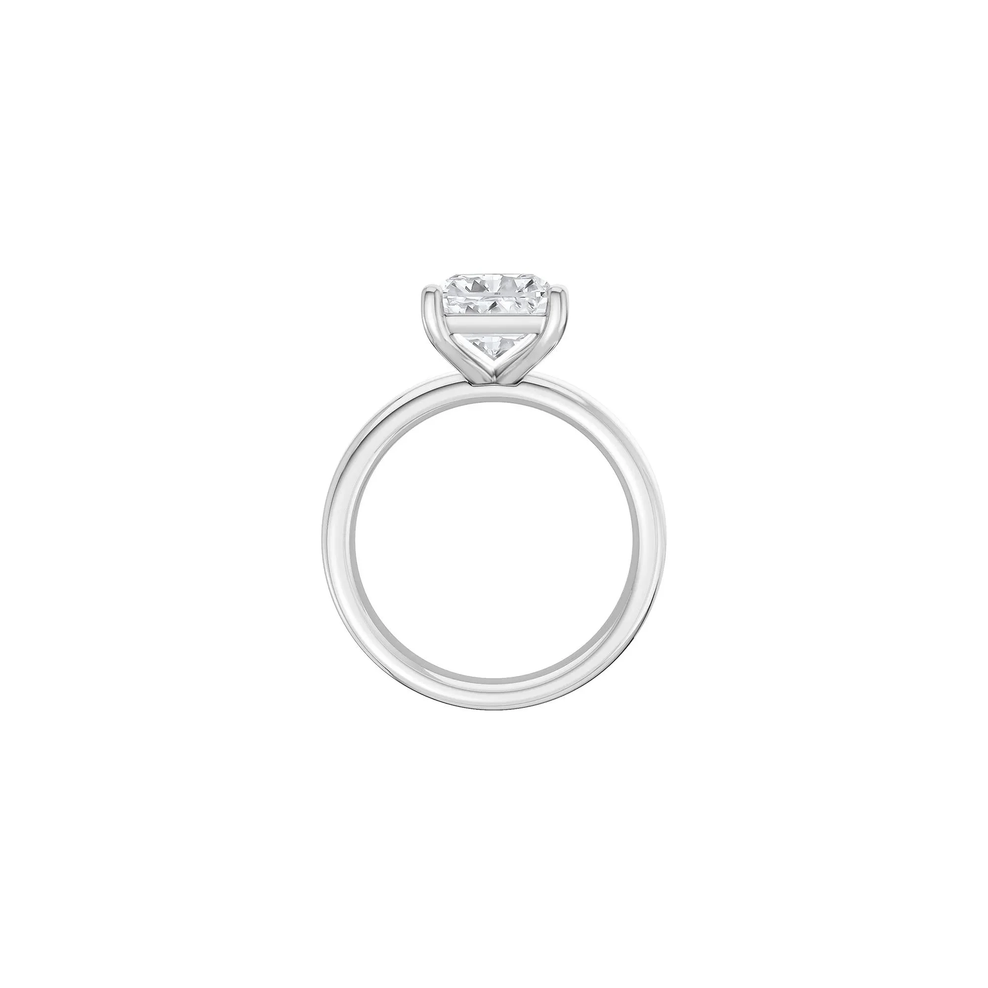 Lab Grown Diamond Radiant-Cut Solitaire Ring Platinum (4 CT.) White Size 4 2mm - Image 2