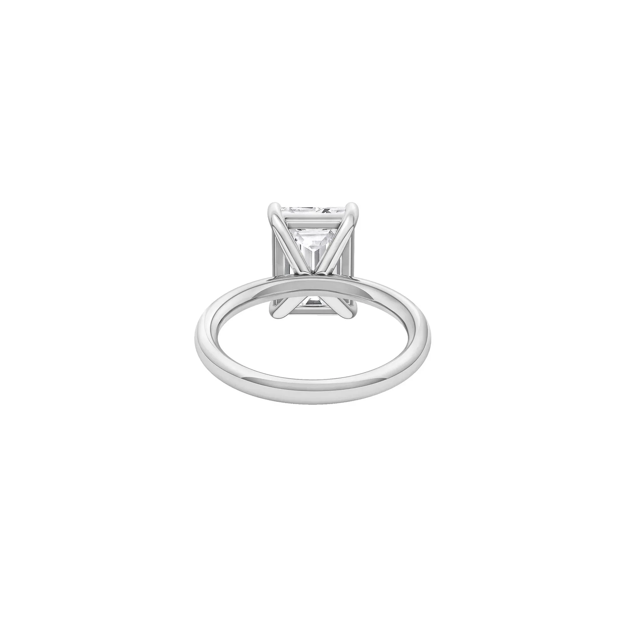 Lab Grown Diamond Radiant-Cut Solitaire Ring Platinum (4 CT.) White Size 7.5 2mm - Image 4