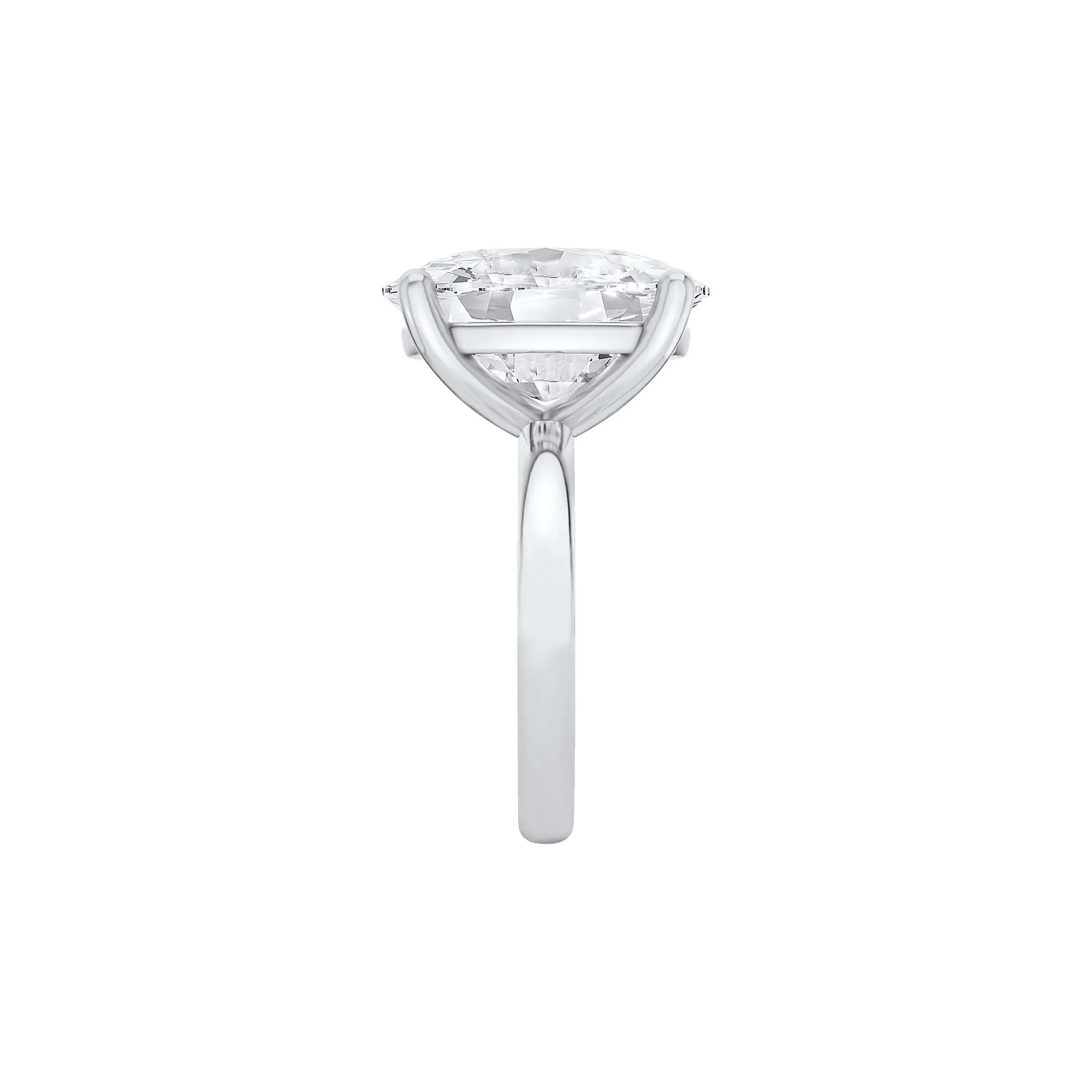 Lab Grown Diamond Elongated Cushion Solitaire Ring 14K White Gold (10 CT.) Size 5 2mm - Image 3