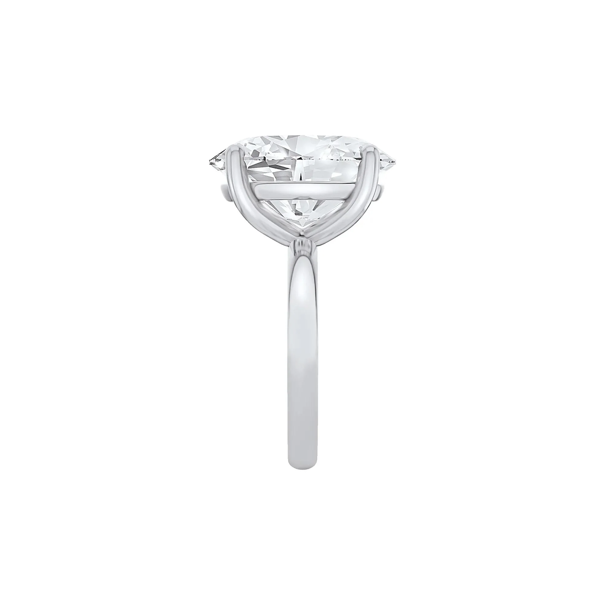 Lab Grown Diamond Oval Solitaire Ring 14K White Gold (10 CT.) Size 4.5 2mm - Image 3