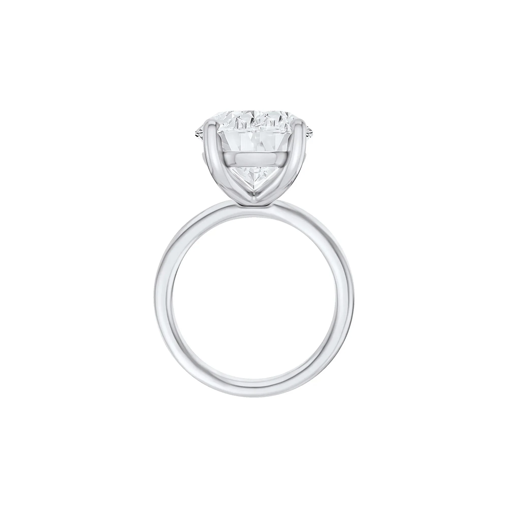 Lab Grown Diamond Oval Solitaire Ring 14K White Gold (10 CT.) Size 6 2mm - Image 2