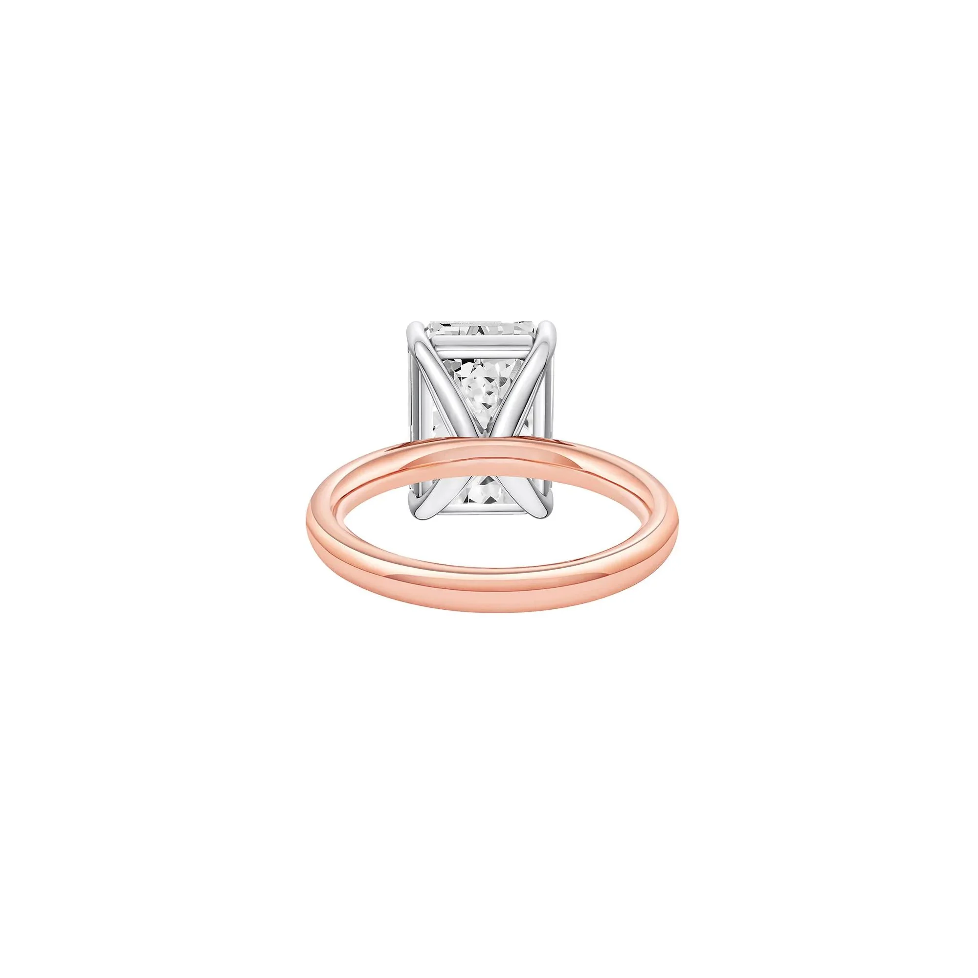 Lab Grown Diamond Emerald-Cut Solitaire Ring 14K Rose & White Gold (6 CT.) Size 10 2mm - Image 4