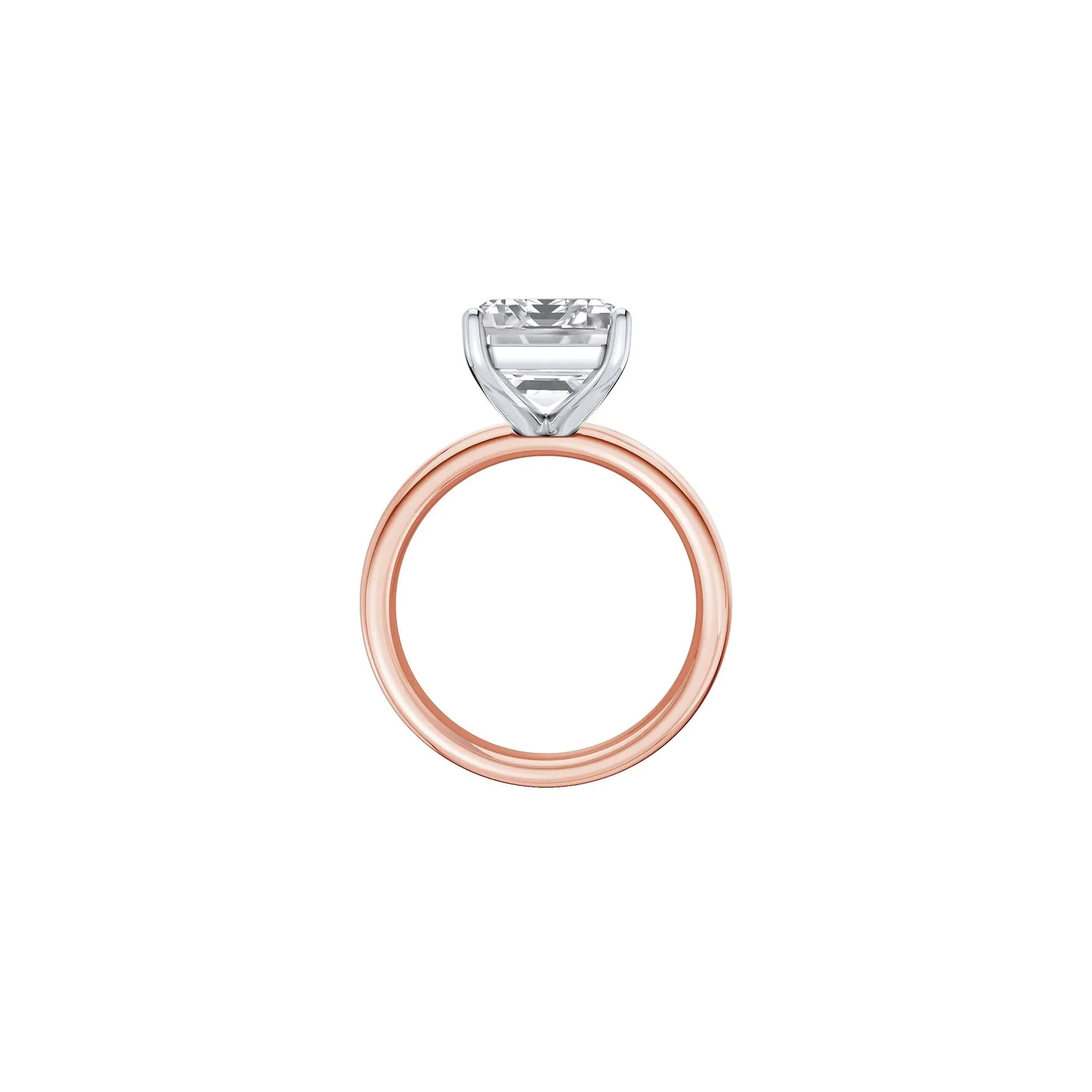 Lab Grown Diamond Emerald-Cut Solitaire Ring 14K Rose & White Gold (6 CT.) Size 5.5 2mm - Image 2