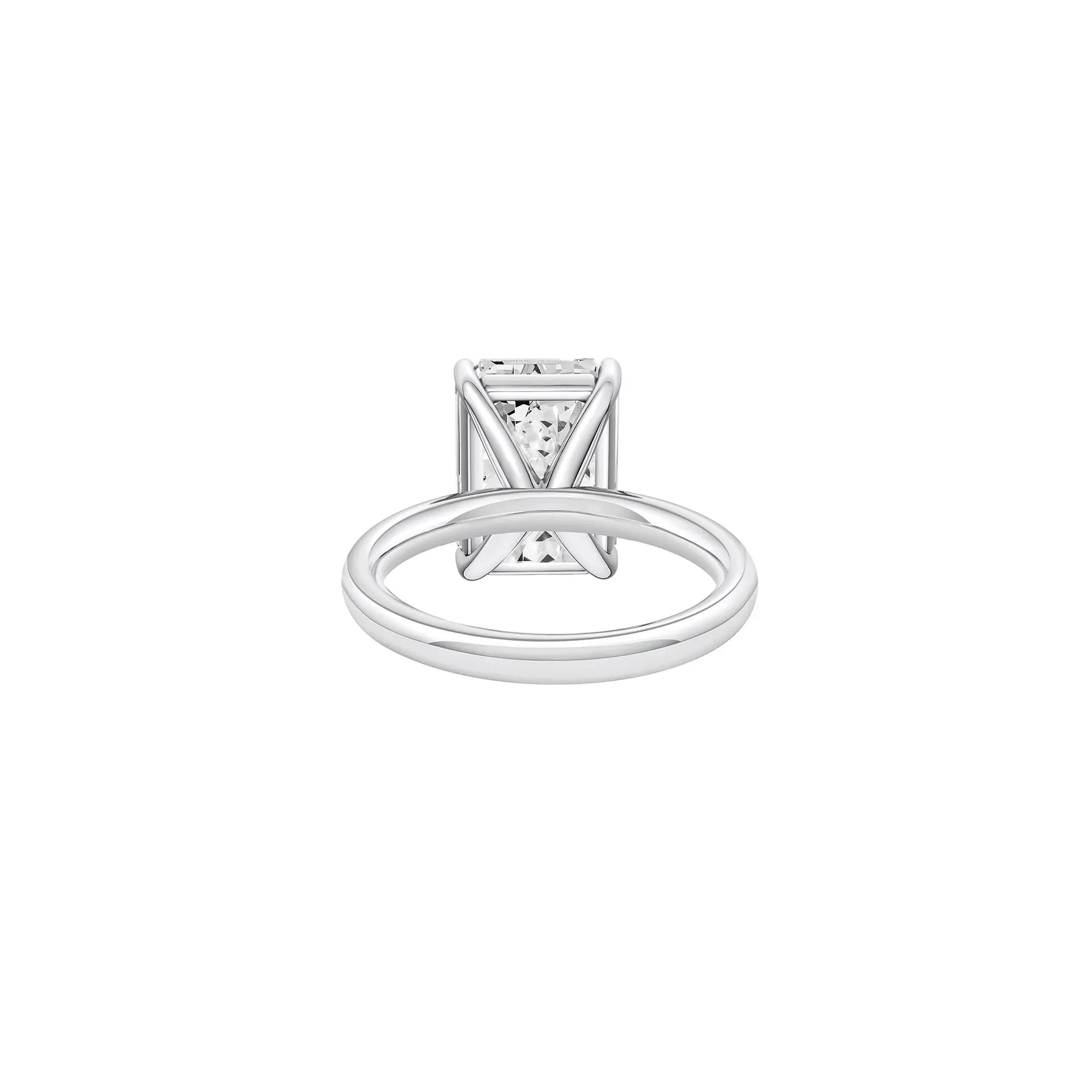 Lab Grown Diamond Emerald-Cut Solitaire Ring 14K White Gold (6 CT.) Size 6.5 2mm - Image 4