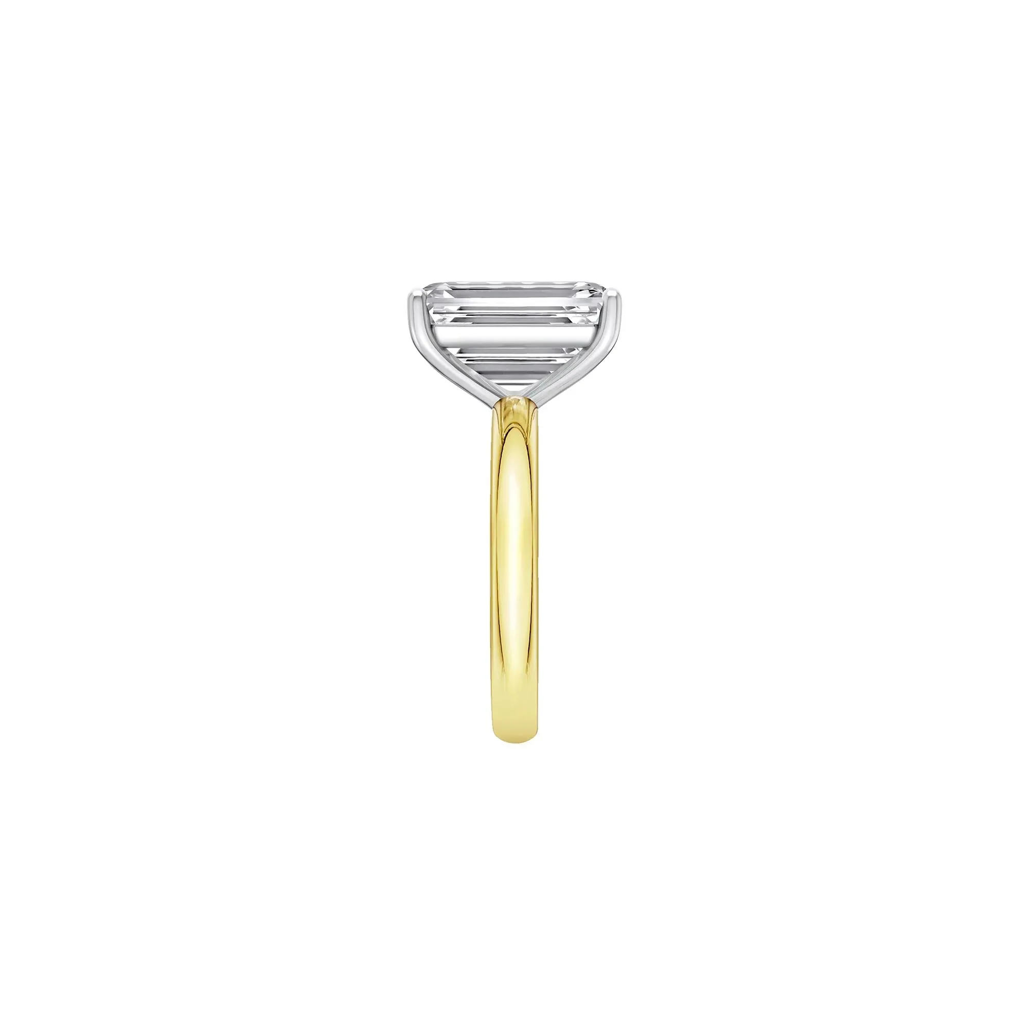 Lab Grown Diamond Emerald-Cut Solitaire Ring 14K Yellow & White Gold (6 CT.) Size 9.5 2mm - Image 3