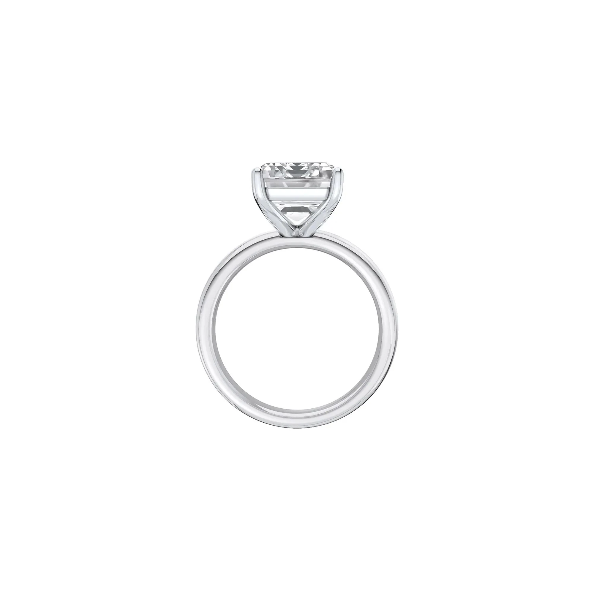Lab Grown Diamond Emerald-Cut Solitaire Ring Platinum (6 CT.) White Size 4.5 2mm - Image 2