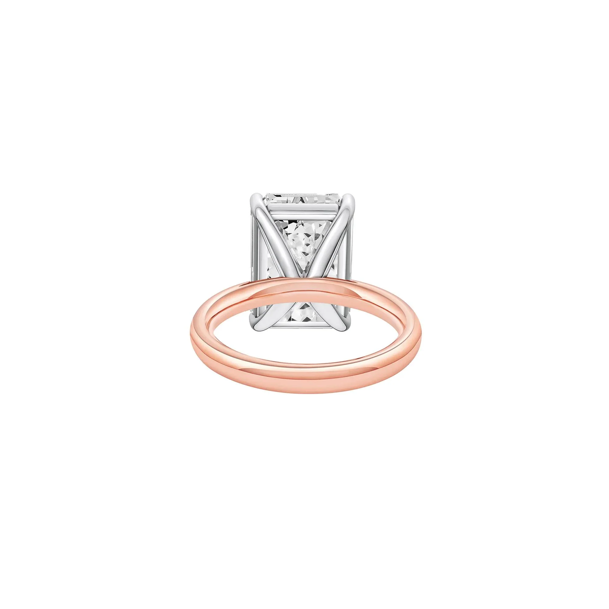 Lab Grown Diamond Emerald-Cut Solitaire Ring 14K Rose & White Gold (8 CT.) Size 11.5 2mm - Image 4