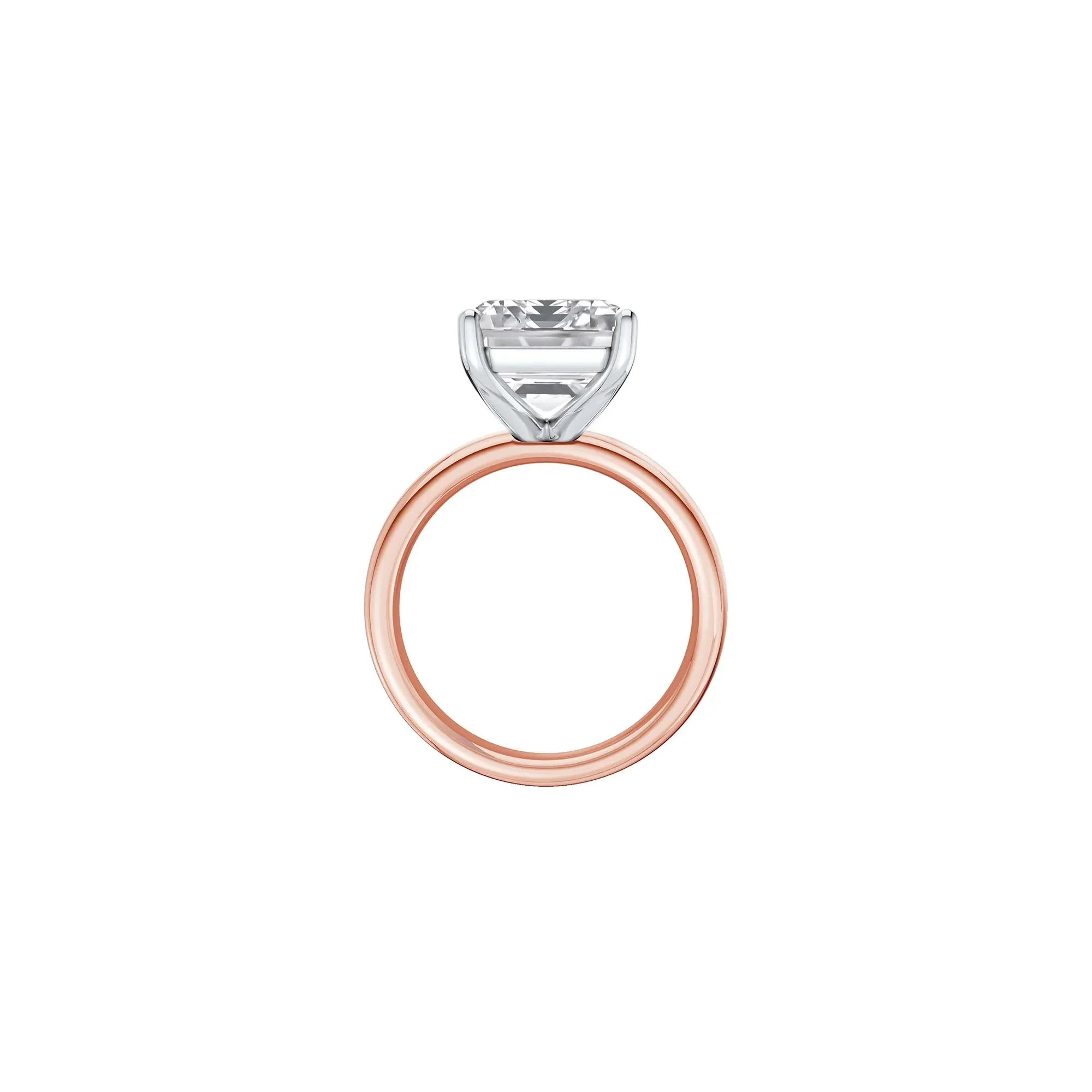 Lab Grown Diamond Emerald-Cut Solitaire Ring 14K Rose & White Gold (8 CT.) Size 9 2mm - Image 2