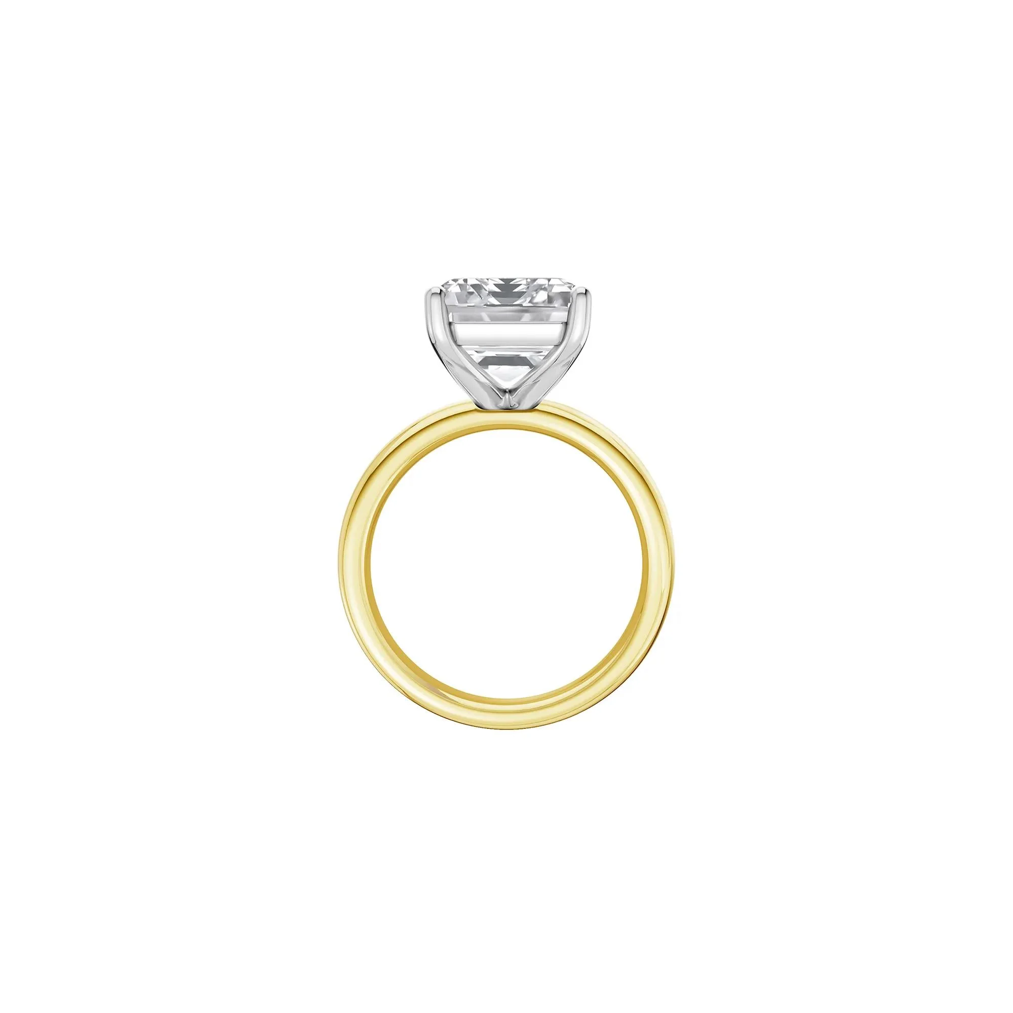 Lab Grown Diamond Emerald-Cut Solitaire Ring 14K Yellow & White Gold (8 CT.) Size 4.5 2mm - Image 2