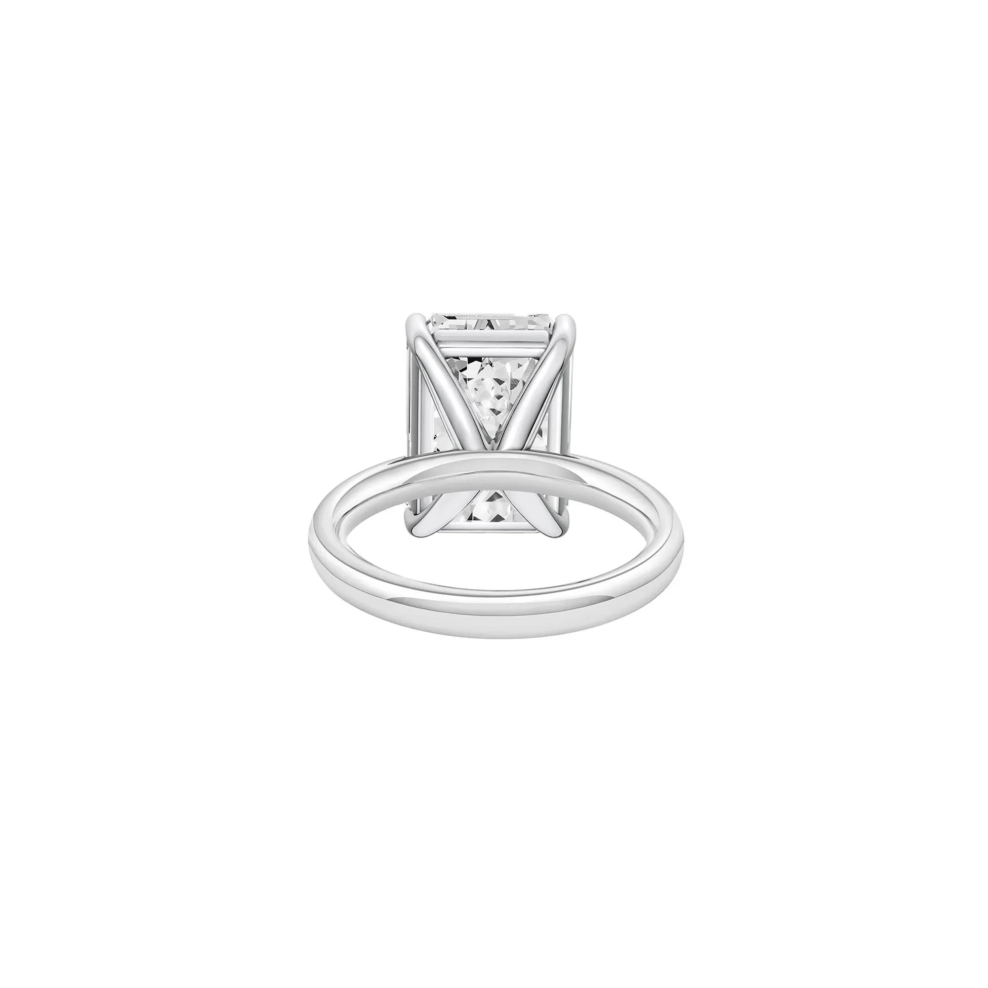 Lab Grown Diamond Emerald-Cut Solitaire Ring Platinum (8 CT.) White Size 4 2mm - Image 4