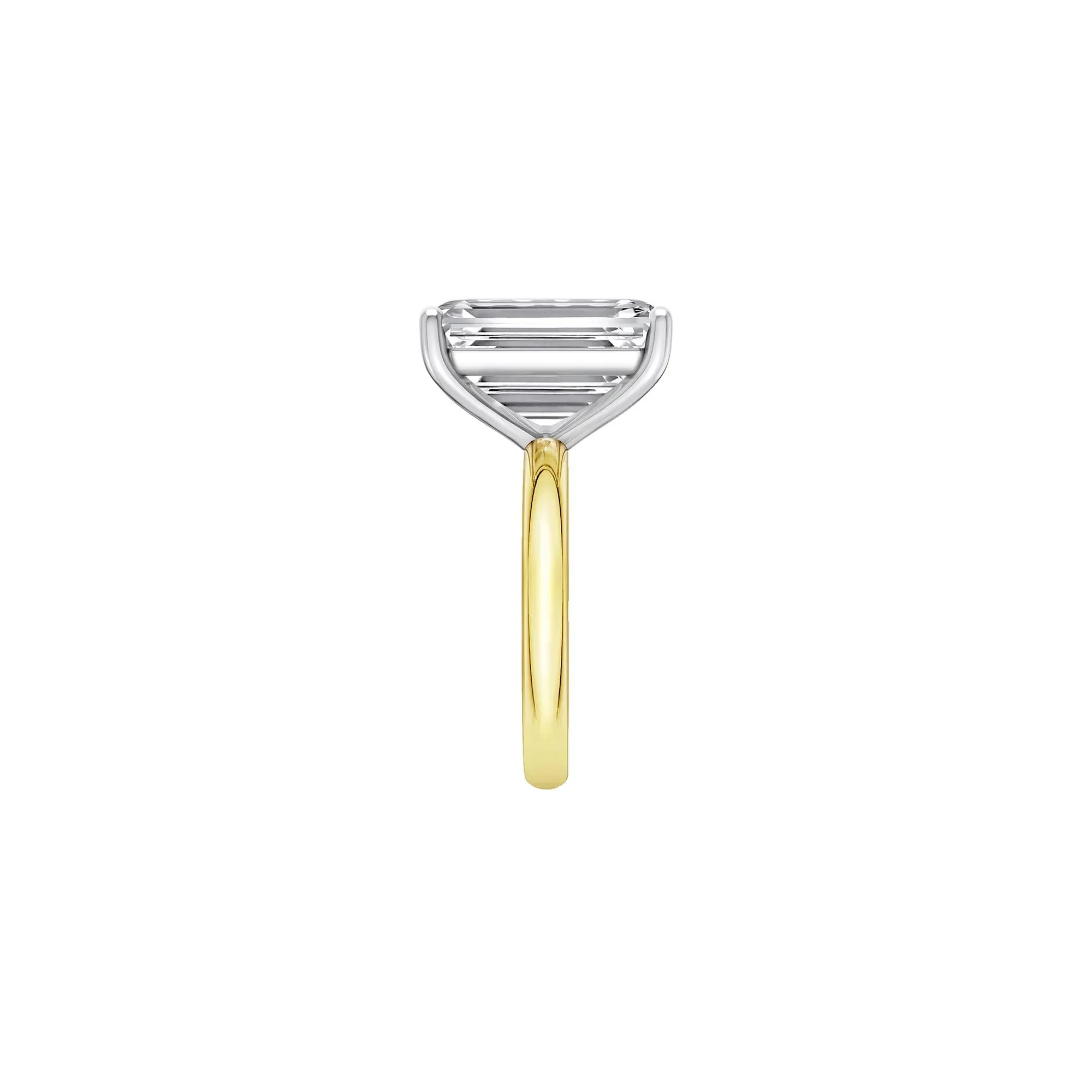 Lab Grown Diamond Emerald-Cut Solitaire Ring 14K Yellow & White Gold (9 CT.) Size 7.5 2mm - Image 3