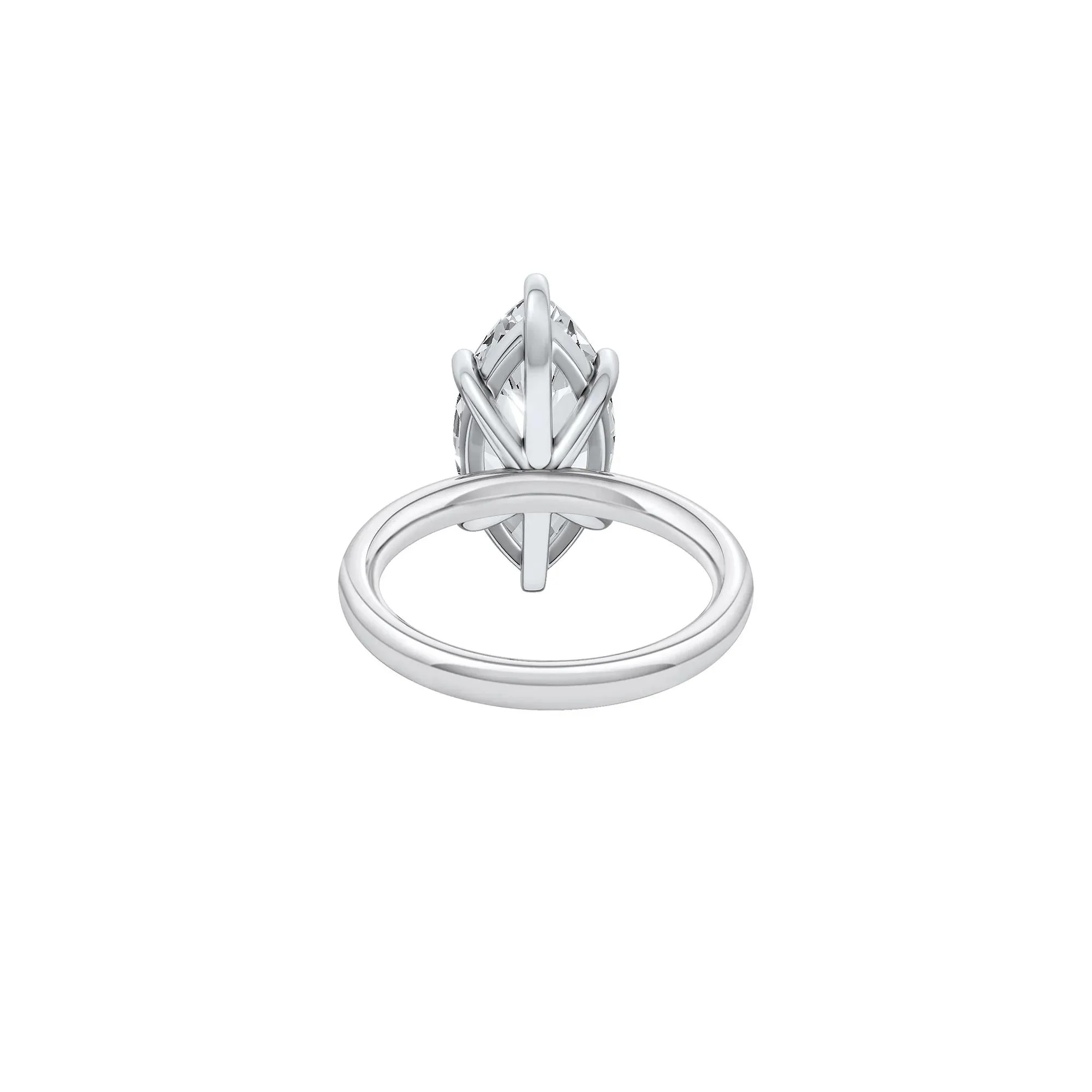Lab Grown Diamond Marquise Solitaire Engagement Ring 14K White Gold (5 CT.) Size 4.5 2mm - Image 4