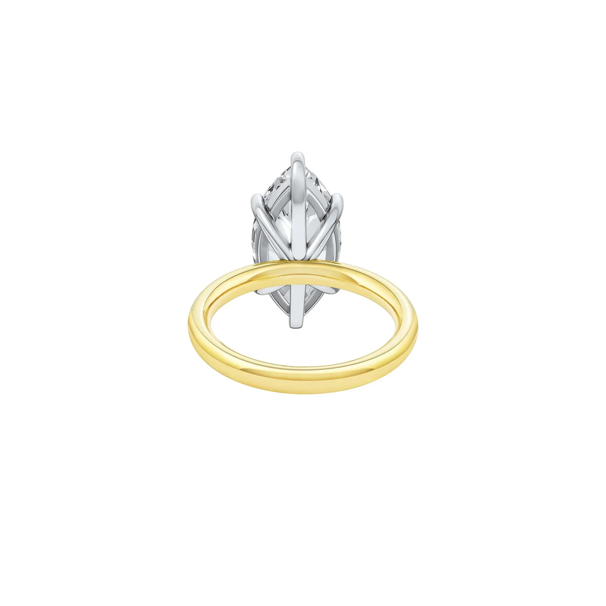 Lab Grown Diamond Marquise Solitaire Engagement Ring 14K Yellow & White Gold (5 CT.) Size 11.5 2mm - Image 4