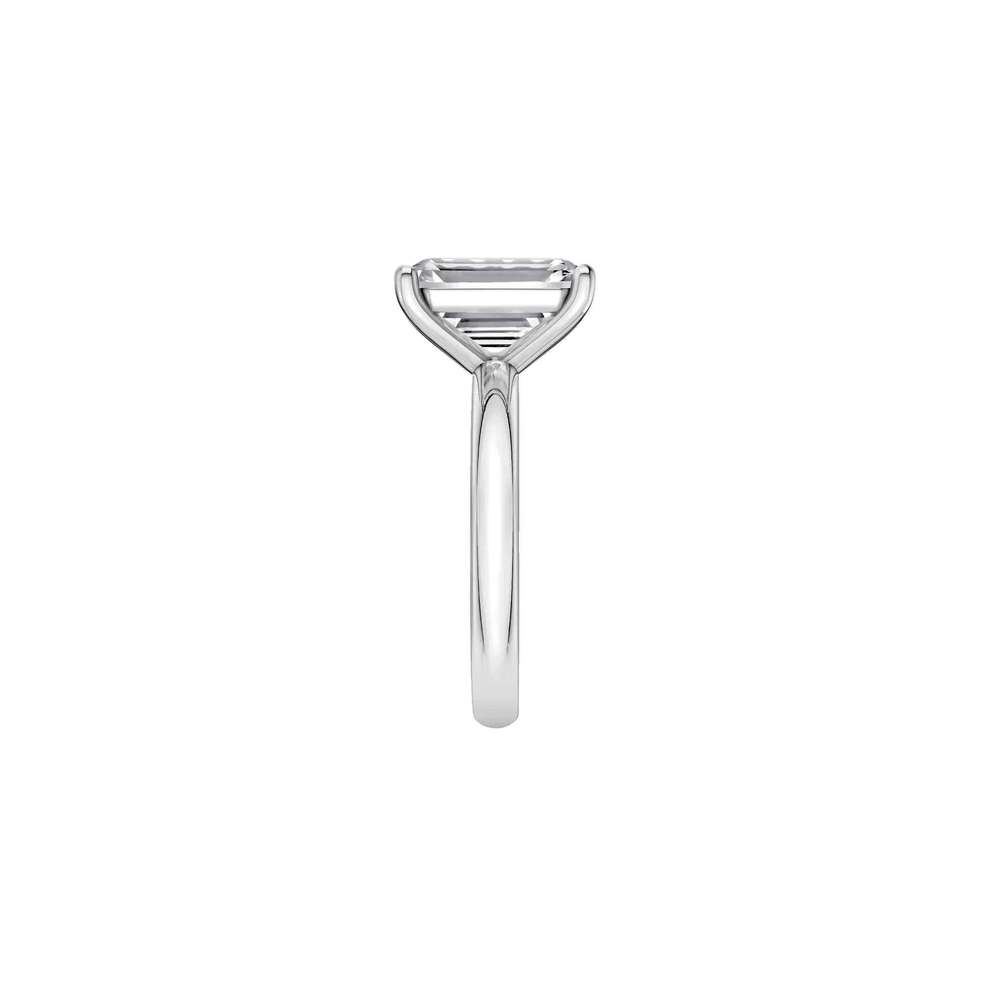 Lab Grown Diamond Emerald-Cut Solitaire Ring 14K White Gold (4 CT.) Size 7.5 2mm - Image 3