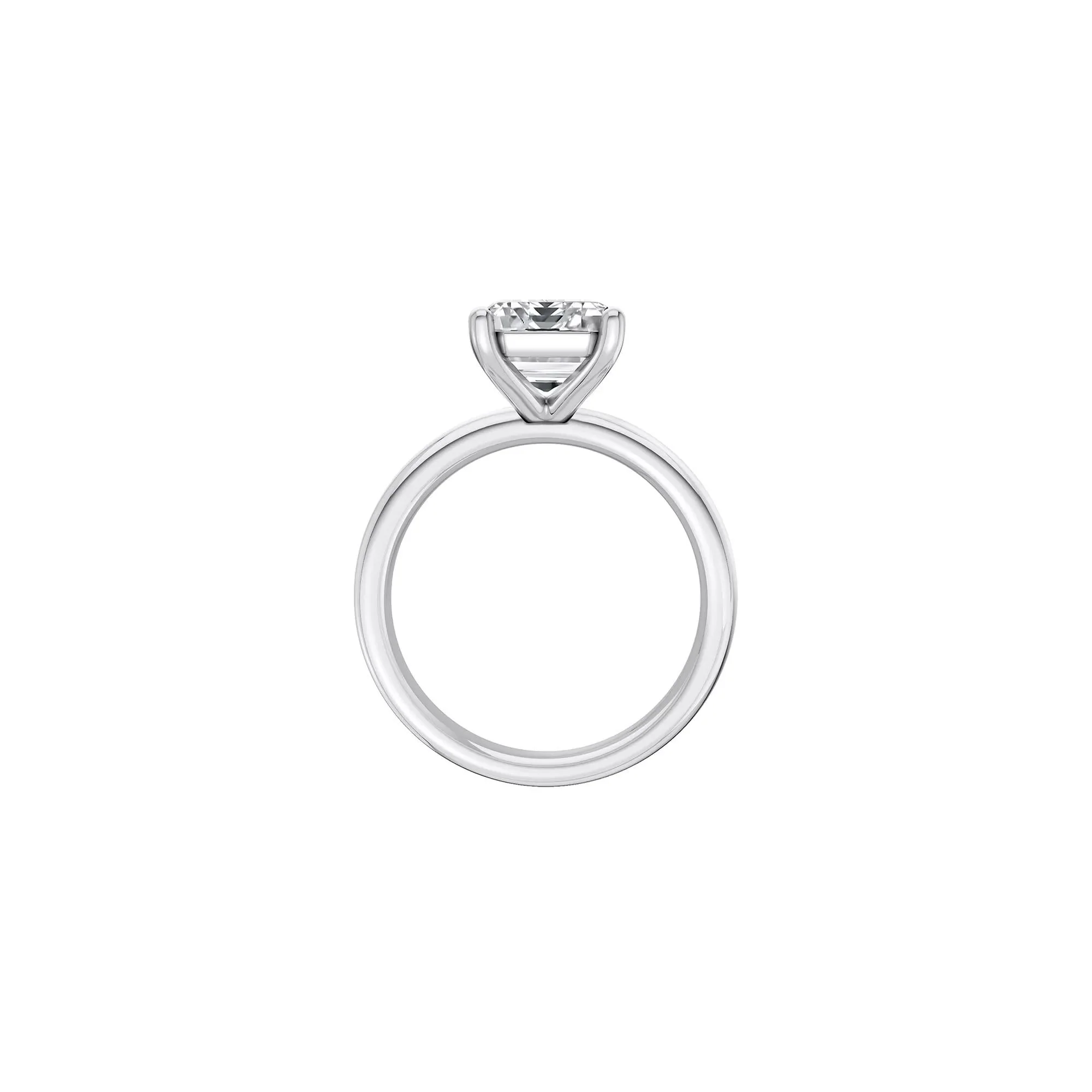 Lab Grown Diamond Emerald-Cut Solitaire Ring Platinum (4 CT.) White Size 5 2mm - Image 2