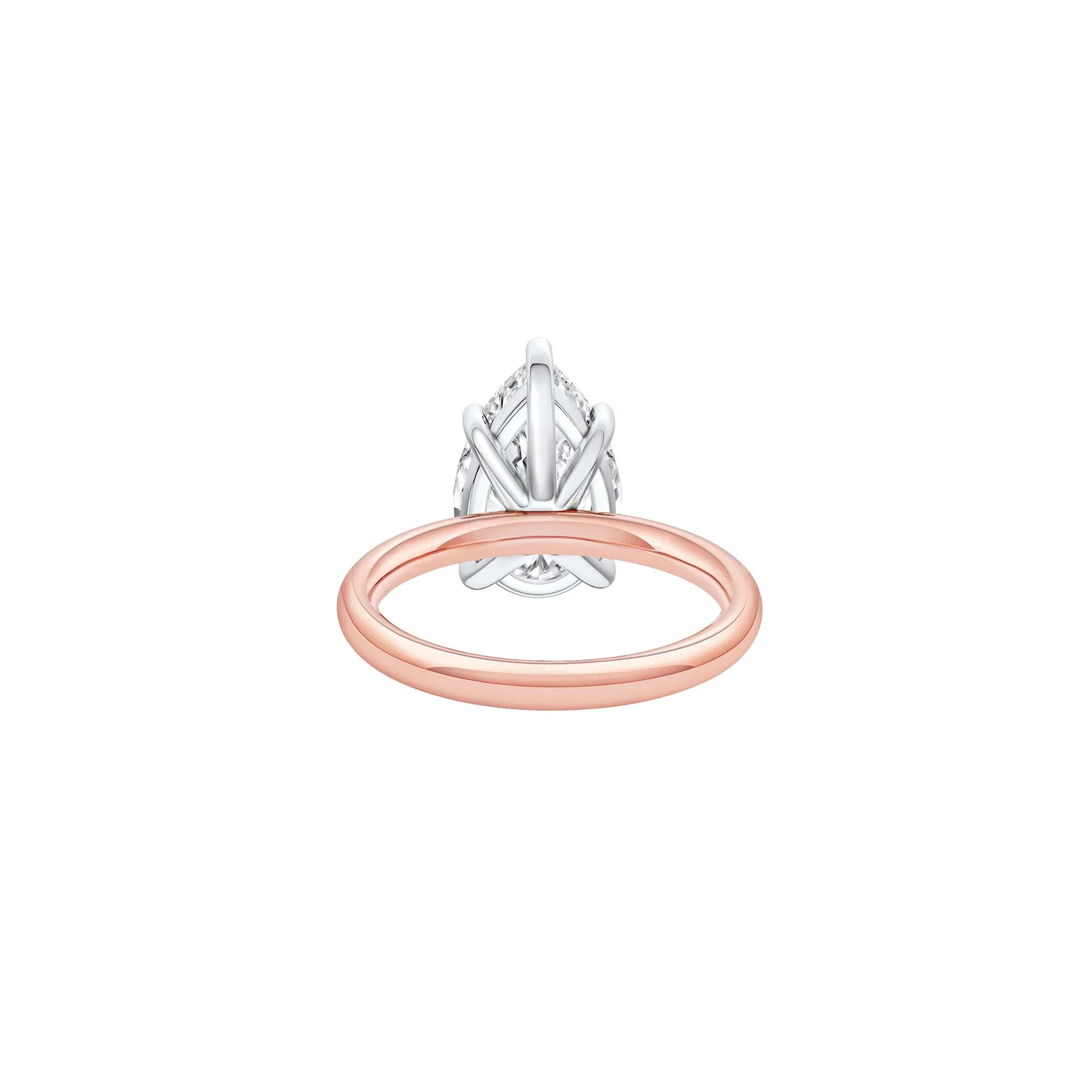 Lab Grown Diamond Pear-Shaped Solitaire Ring Rose Size 8 2mm - Image 4