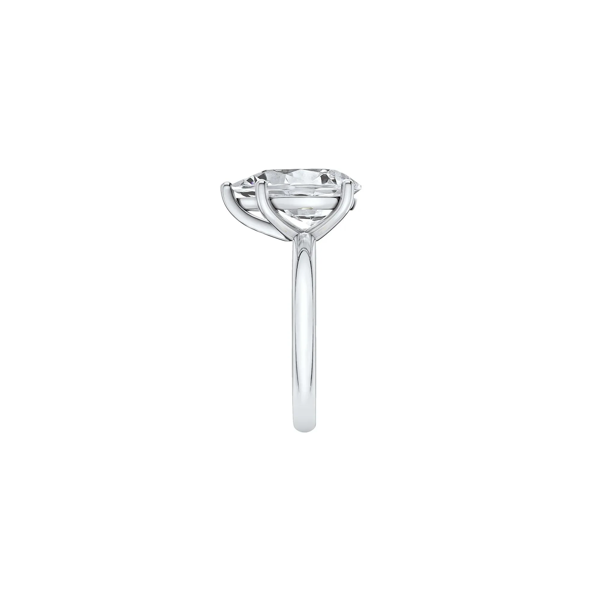 Lab Grown Diamond Pear-Shaped Solitaire Ring 14K White Gold (4 CT.) Size 8.5 2mm - Image 3