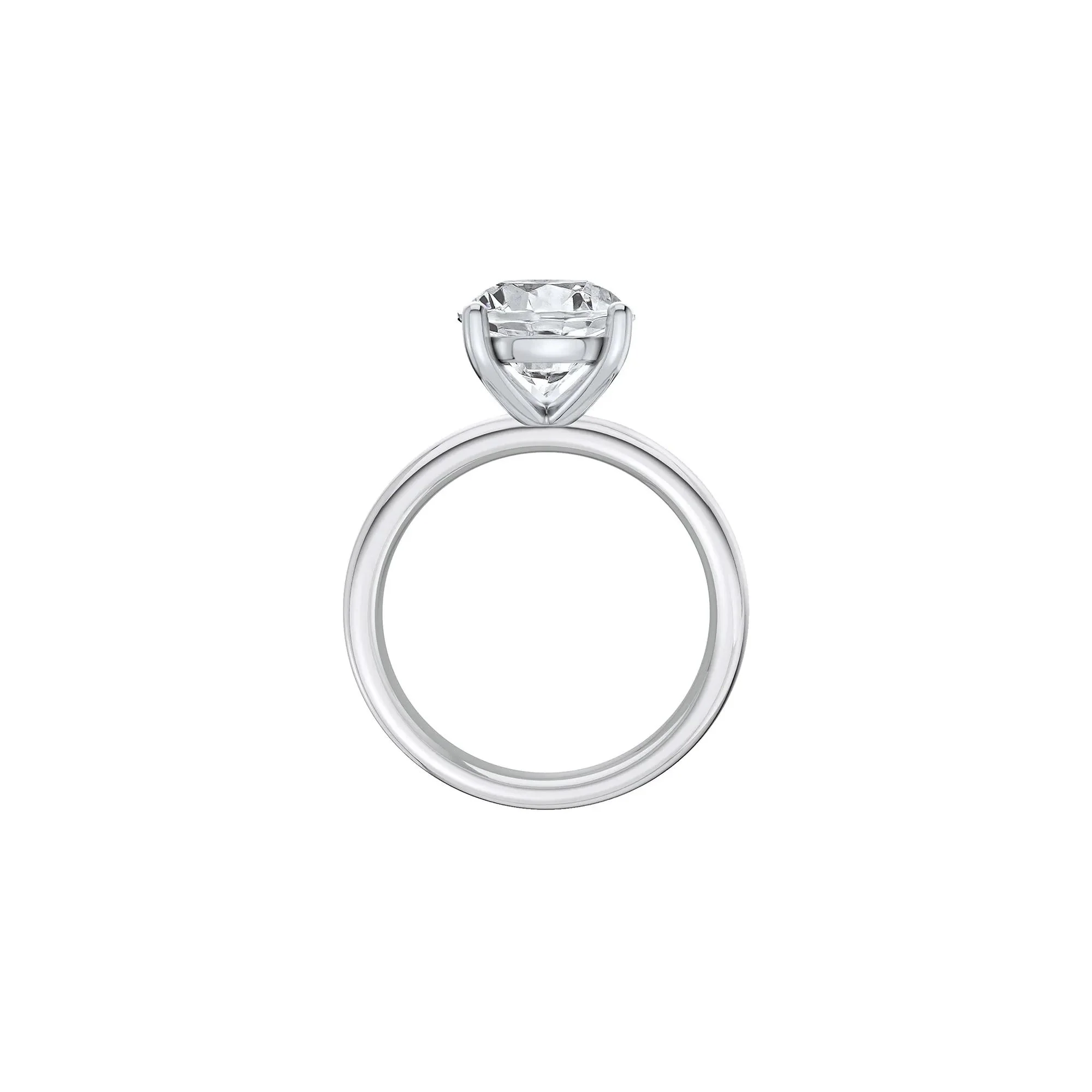 Lab Grown Diamond Pear-Shaped Solitaire Ring Platinum (4 CT.) White Size 4.5 2mm - Image 2