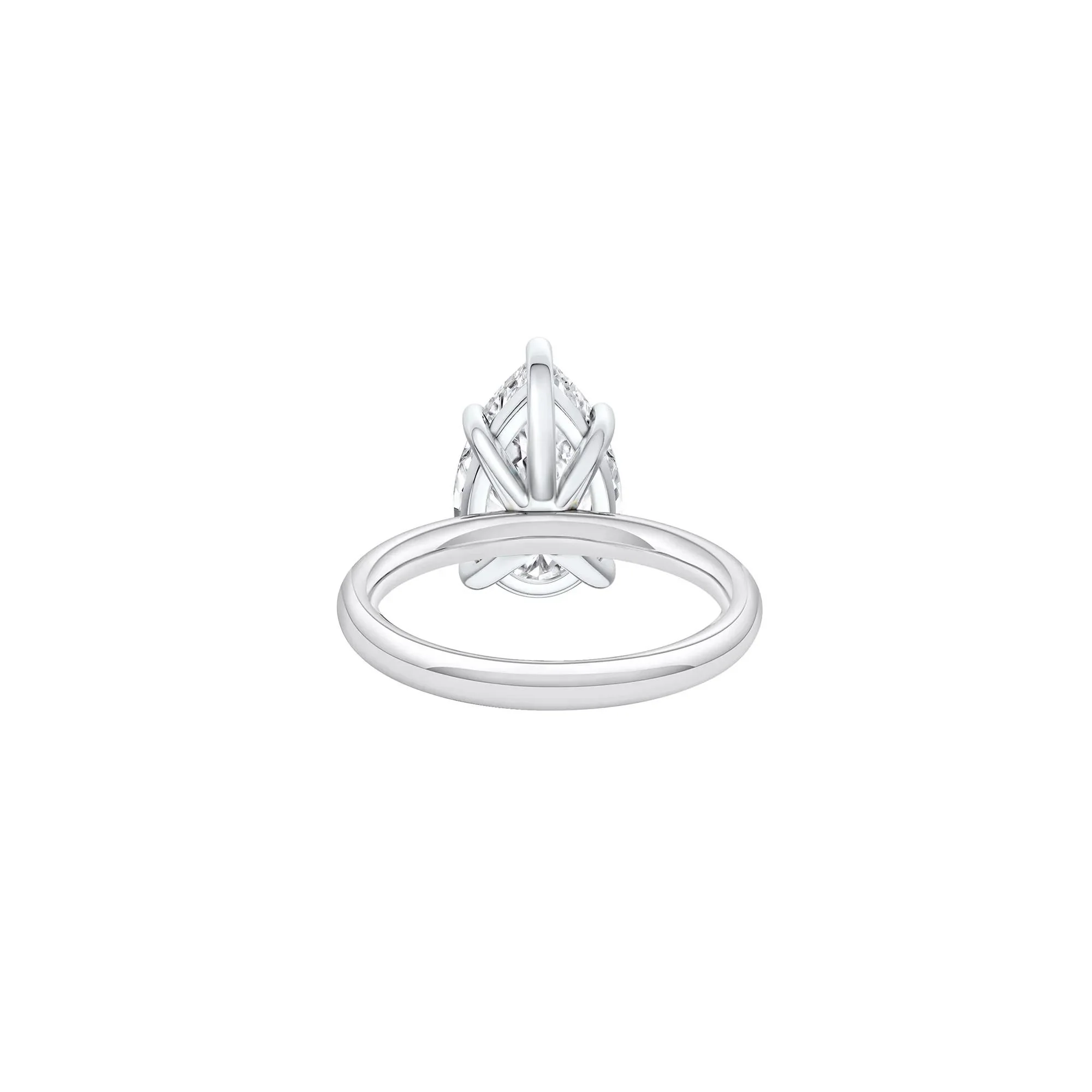 Lab Grown Diamond Pear-Shaped Solitaire Ring Platinum (4 CT.) White Size 4.5 2mm - Image 4
