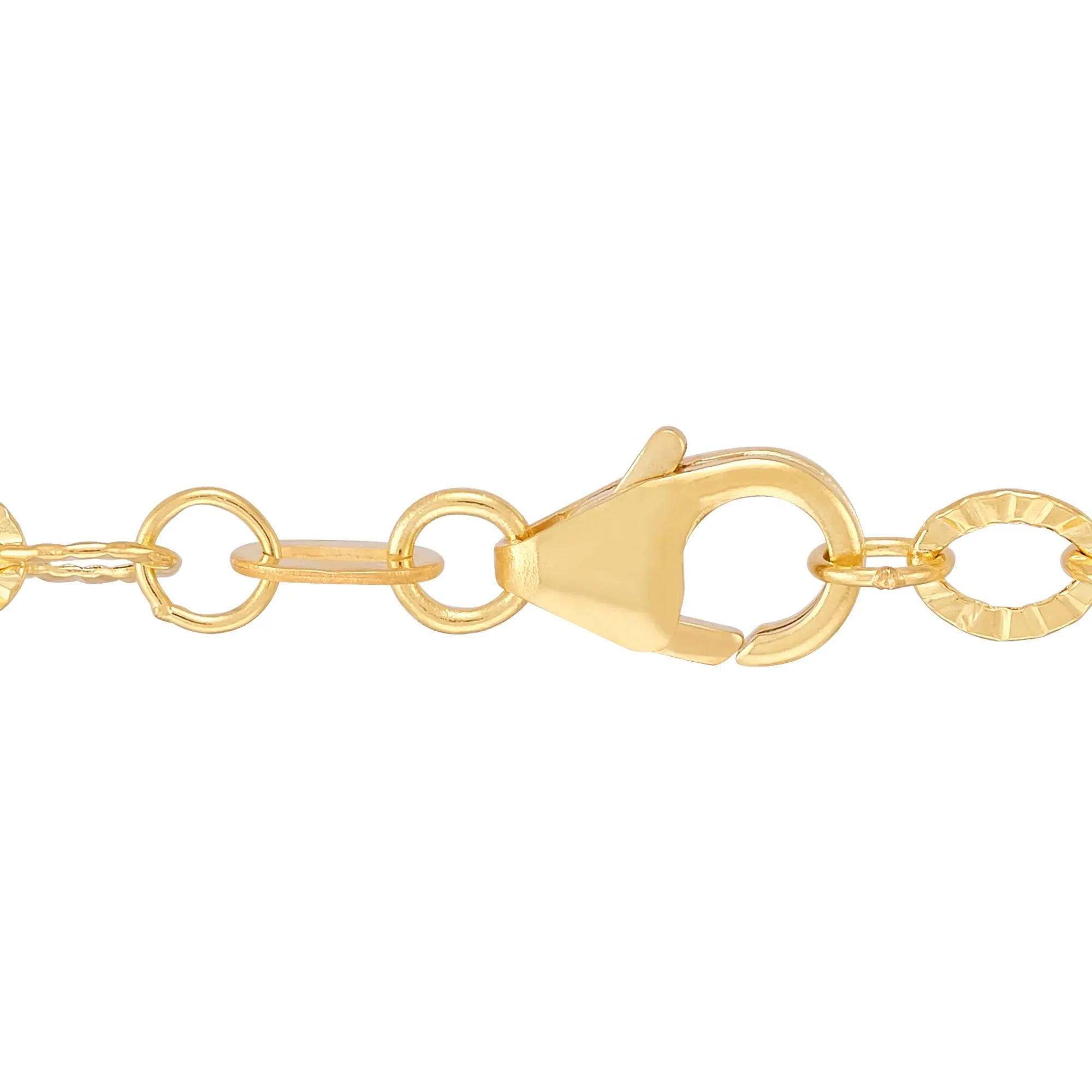 Polished Hollow Sunshine Rolo Chain Necklace 14K Yellow Gold Size 18" - Image 3