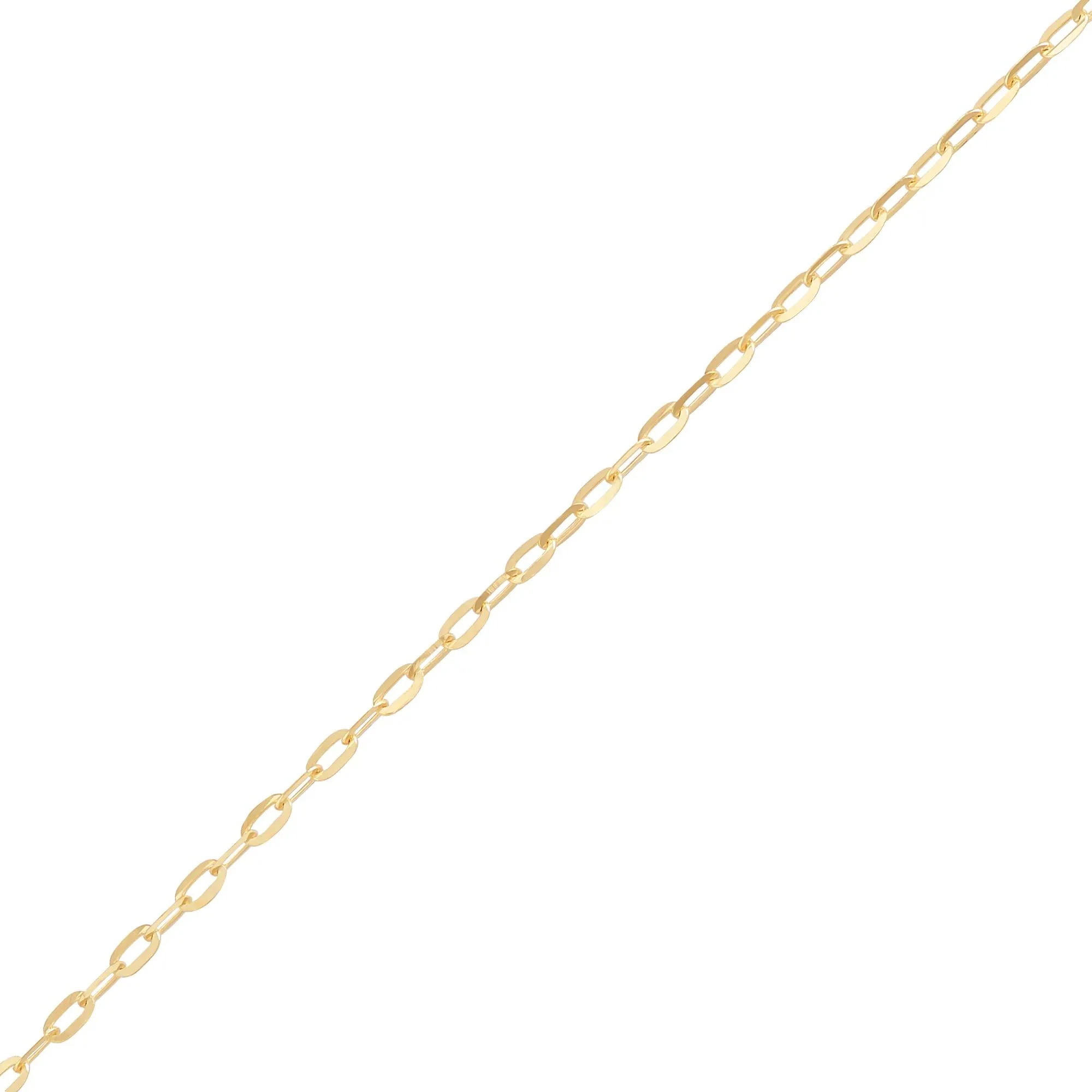 Squared Rolo Chain 14K Yellow Gold Necklace Size 18" - Image 2