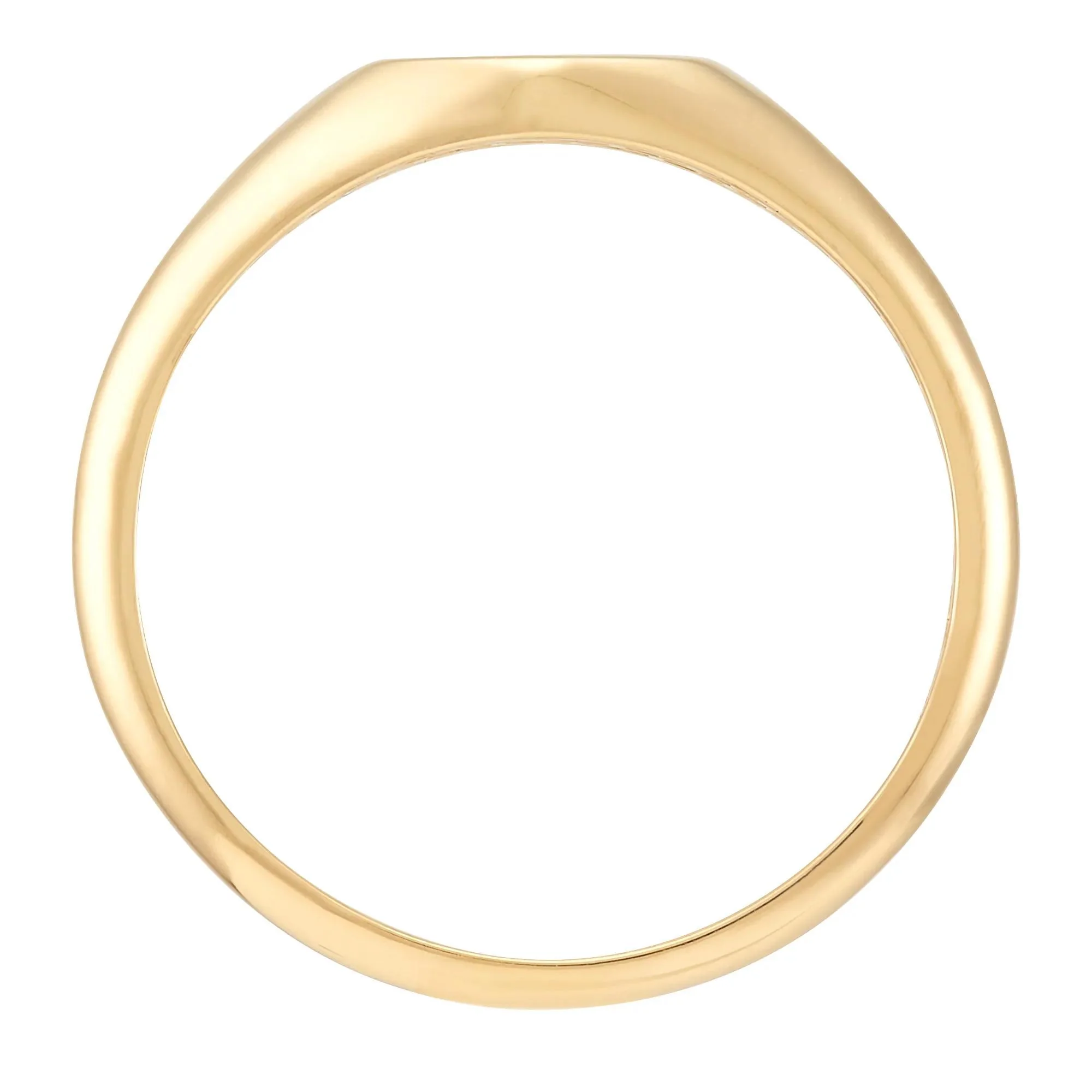 Polished Round Signet Ring 14K Yellow Gold Size 8 - Image 2