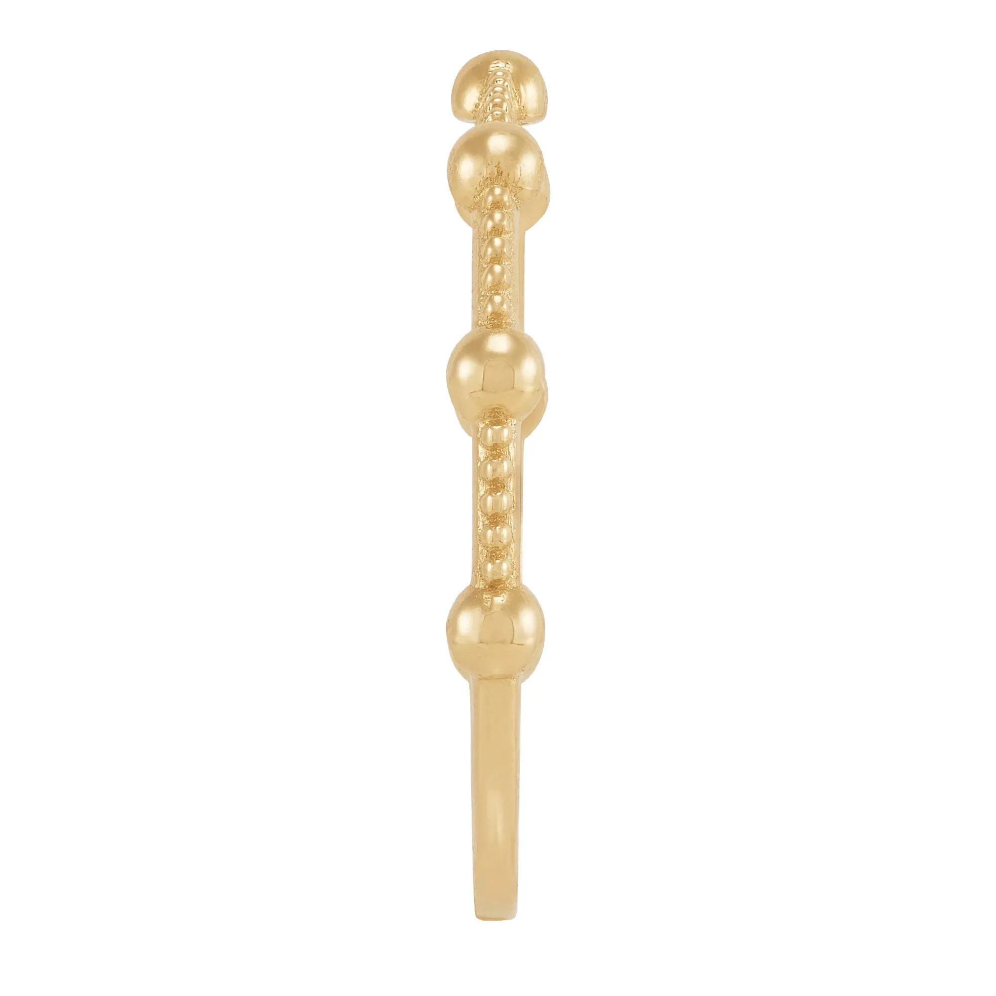 Station Bead Stack Ring 14K Yellow Gold Size 8.5 - Image 2