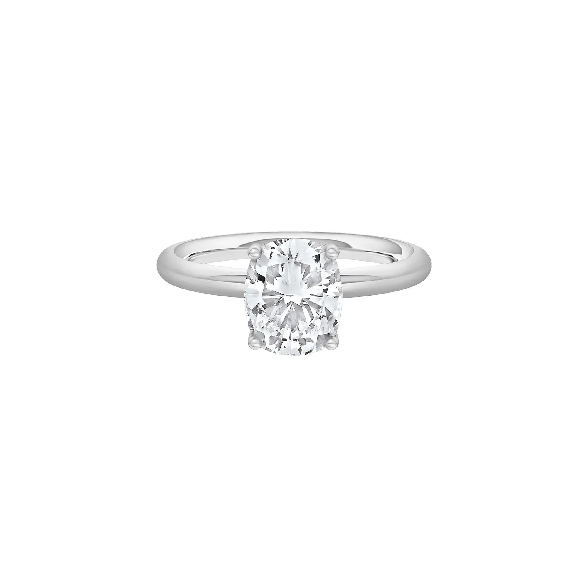 1/2 CT. Tw. Lab Grown Diamond Elongated Cushion-Cut Engagement Ring 14K White Gold Size 9.5 2mm