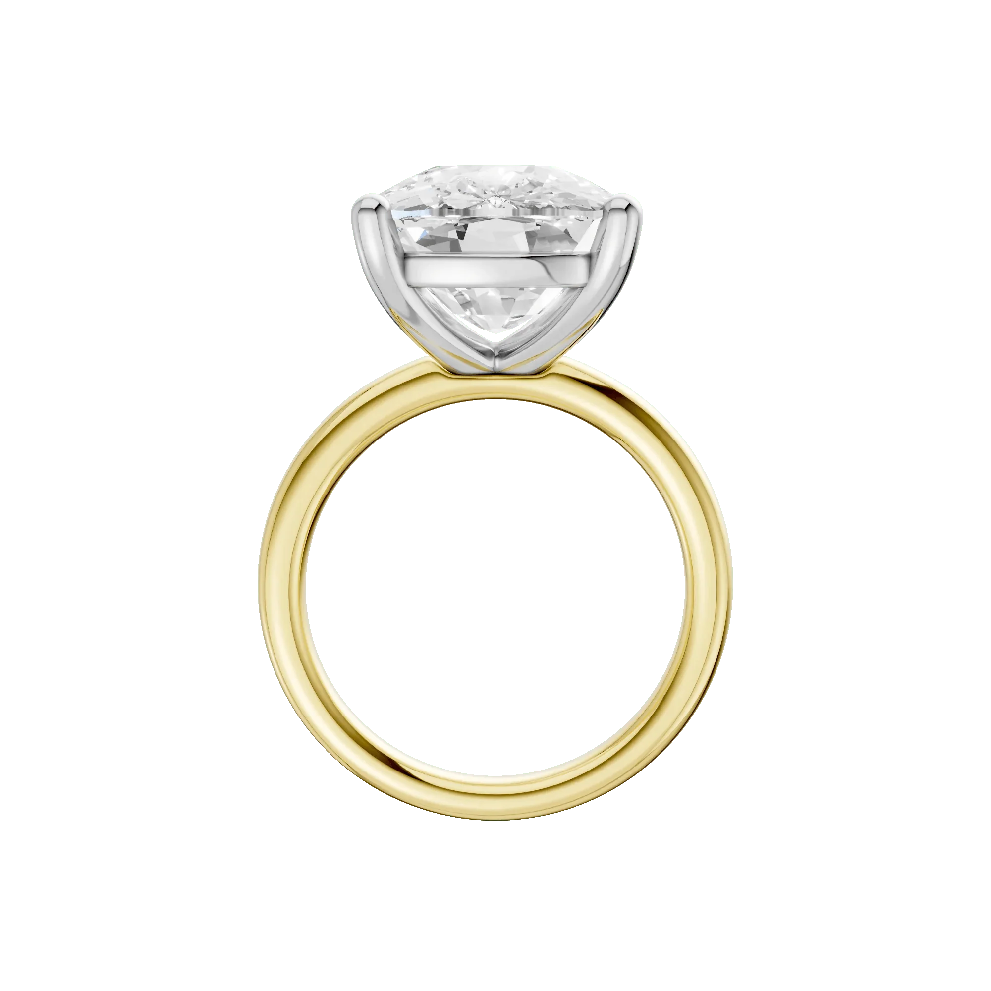 Lab Grown Diamond Elongated Cushion Solitaire Engagement Ring 14K Yellow & White Gold (10 CT.) Size 6 2mm - Image 3