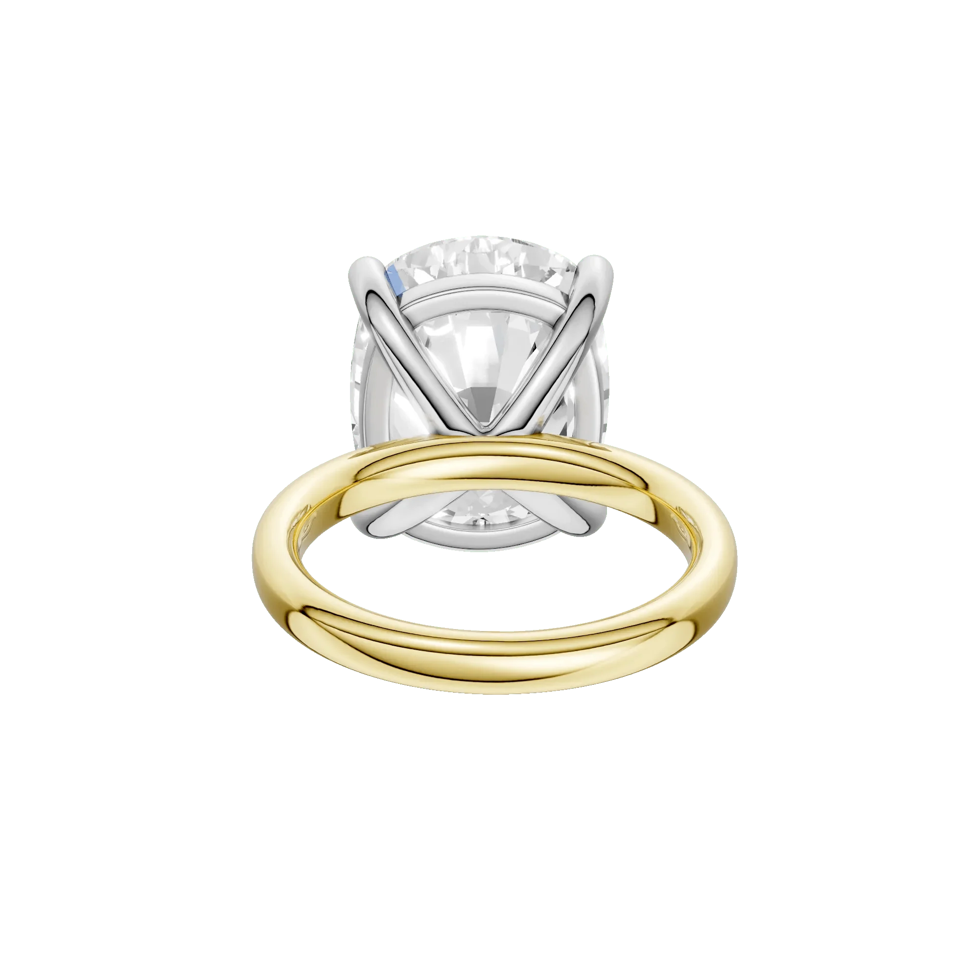Lab Grown Diamond Elongated Cushion Solitaire Engagement Ring 14K Yellow & White Gold (10 CT.) Size 8.5 2mm - Image 5