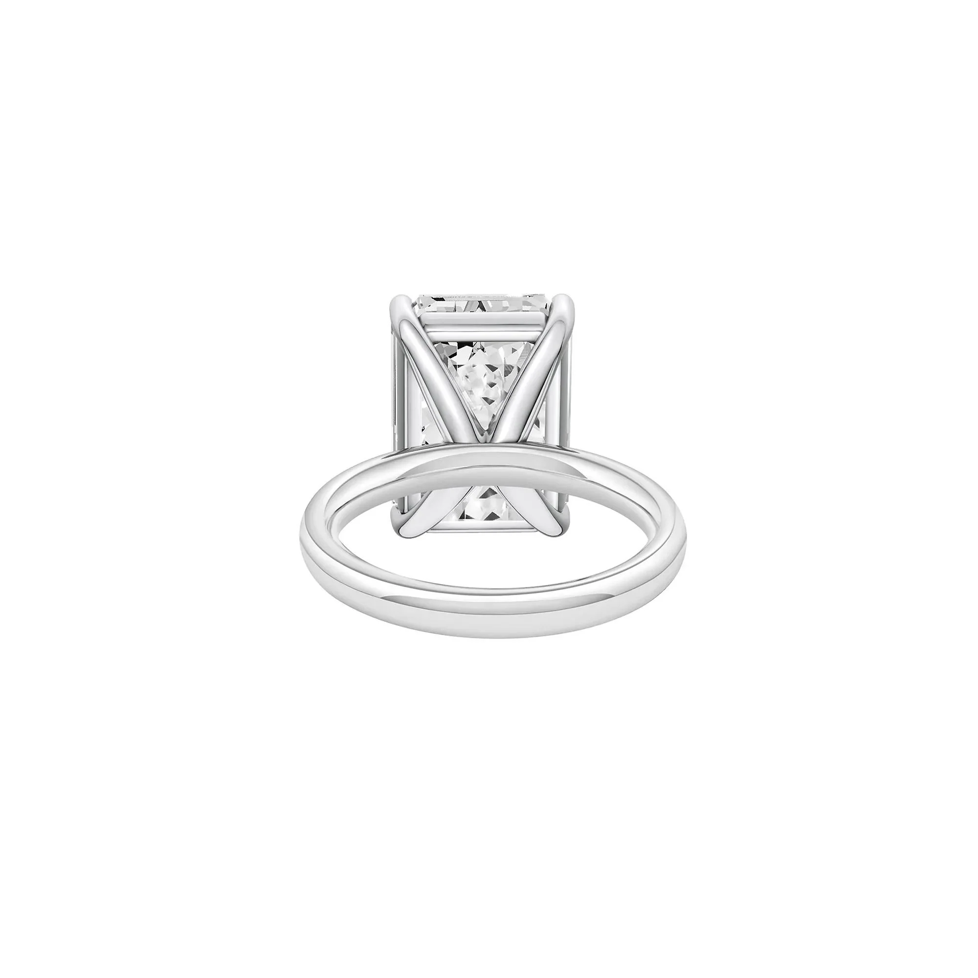 Lab Grown Diamond Emerald-Cut Solitaire Ring 14K White Gold (10 CT.) Size 9 2mm - Image 4