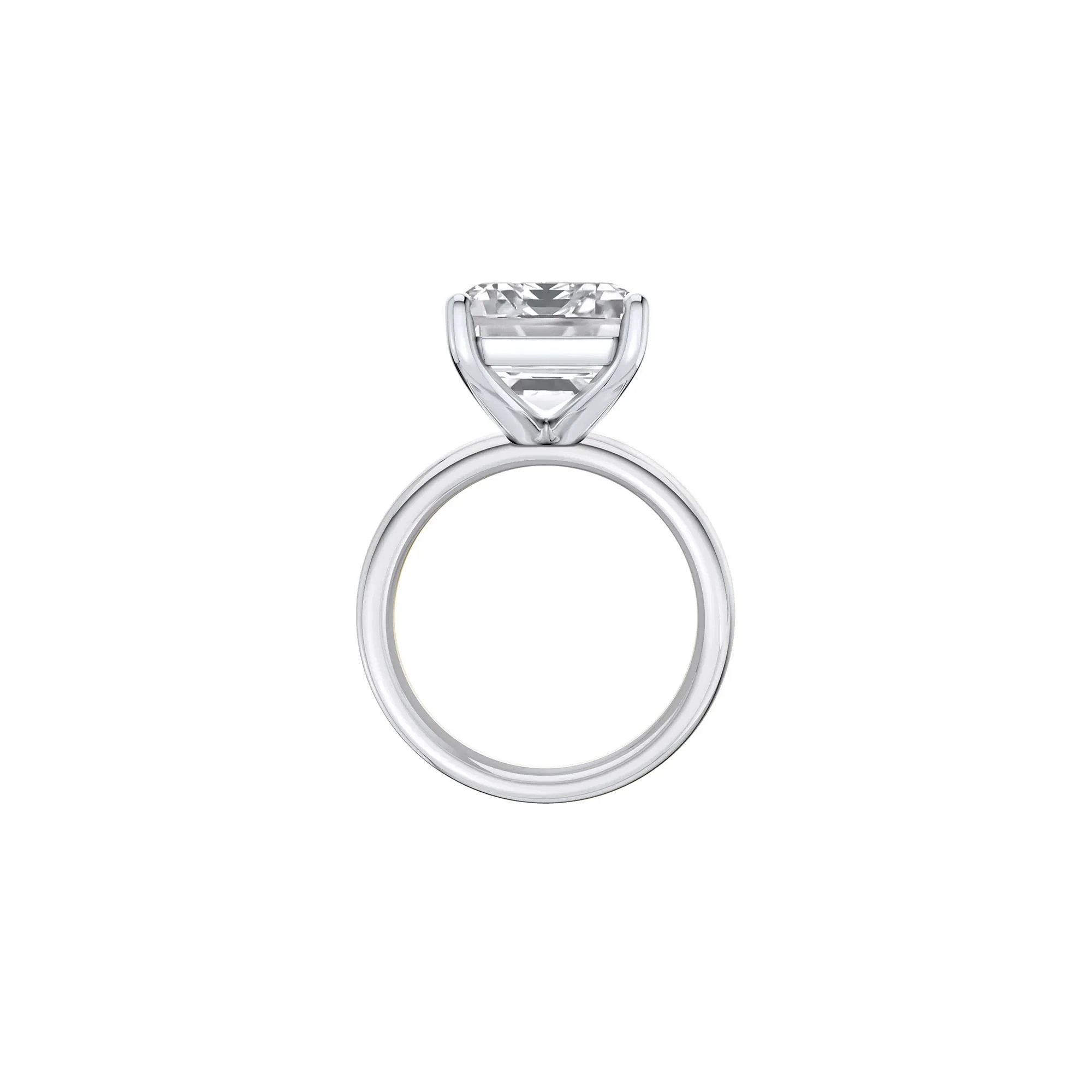 Lab Grown Diamond Emerald-Cut Solitaire Ring Platinum (10 CT.) White Size 9.5 2mm - Image 2