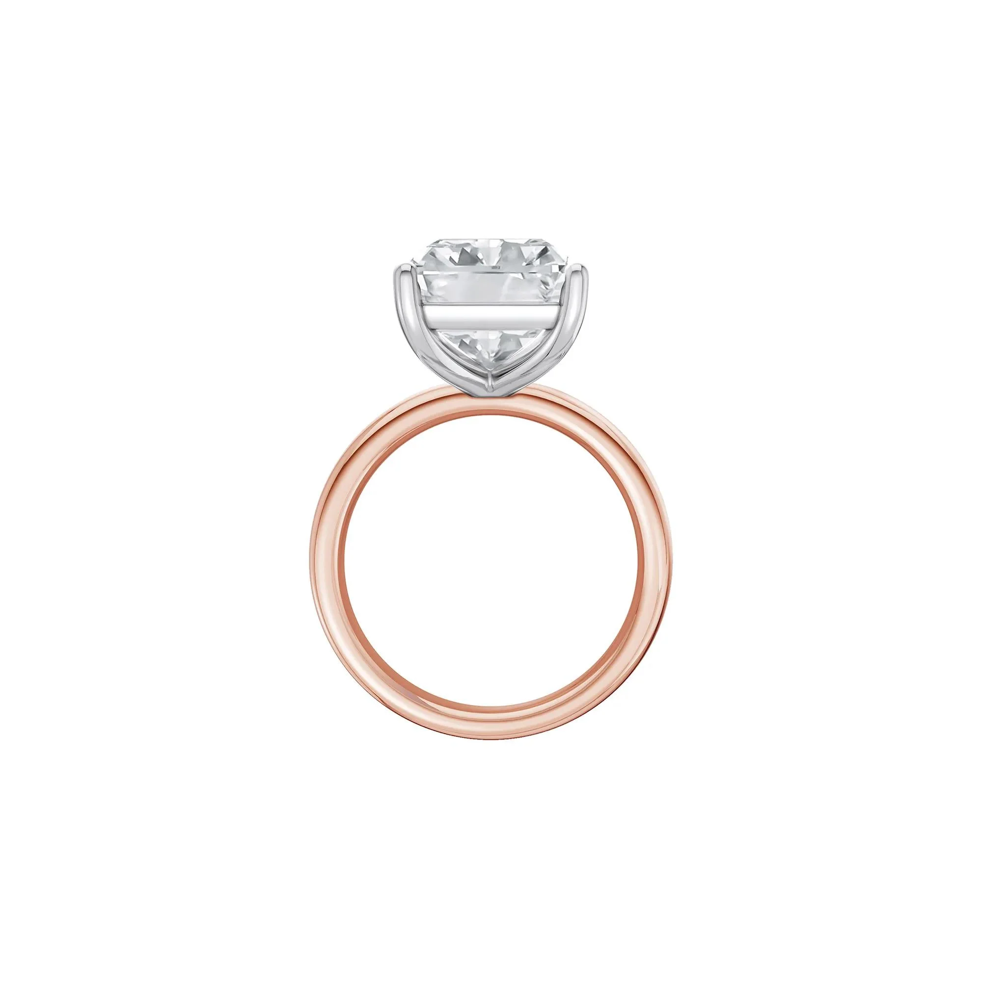 Lab Grown Diamond Radiant-Cut Solitaire Ring 14K Rose & White Gold (7 CT.) Size 7 2mm - Image 2