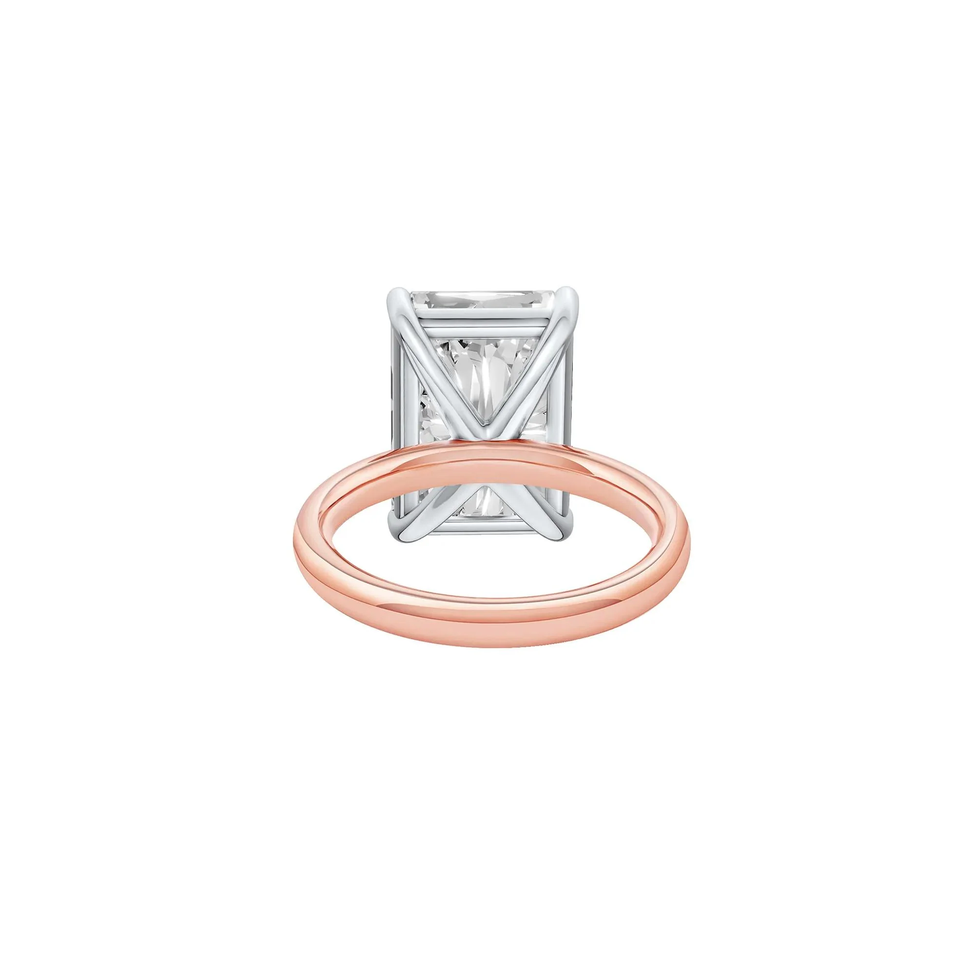 Lab Grown Diamond Radiant-Cut Solitaire Ring 14K Rose & White Gold (7 CT.) Size 7 2mm - Image 4
