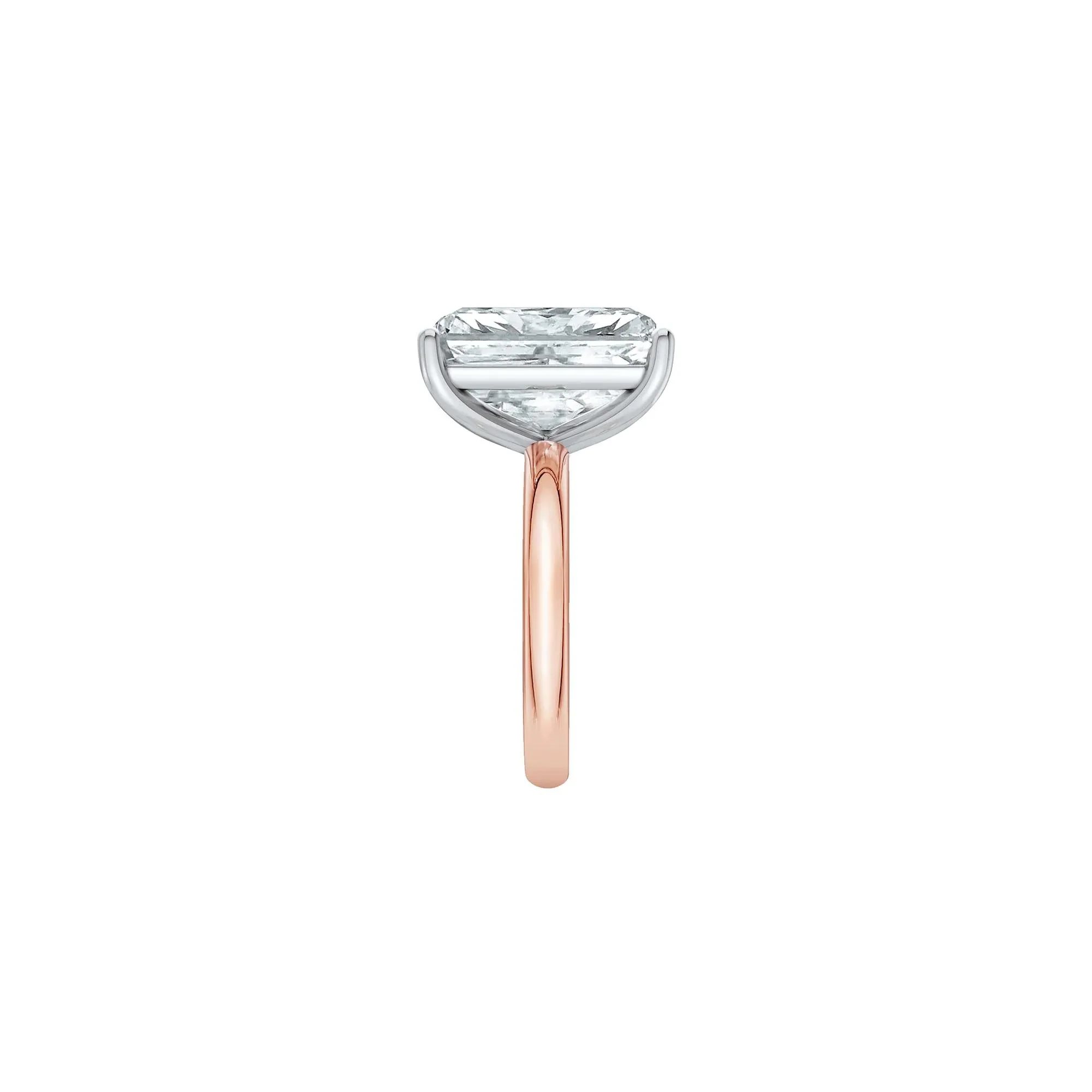 Lab Grown Diamond Radiant-Cut Solitaire Ring 14K Rose & White Gold (7 CT.) Size 9.5 2mm - Image 3