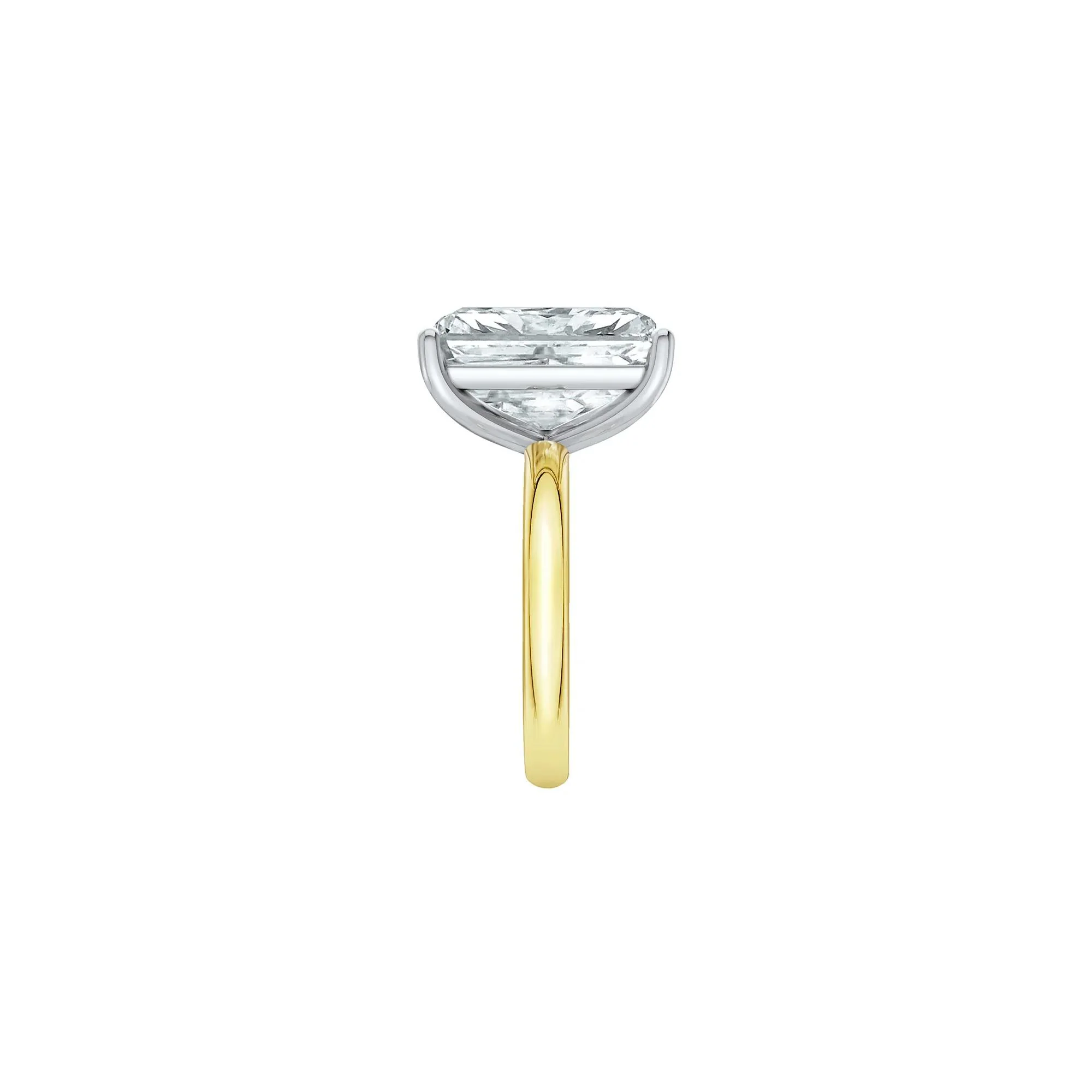 Lab Grown Diamond Radiant-Cut Solitaire Ring 14K Yellow & White Gold (7 CT.) Size 10.5 2mm - Image 2