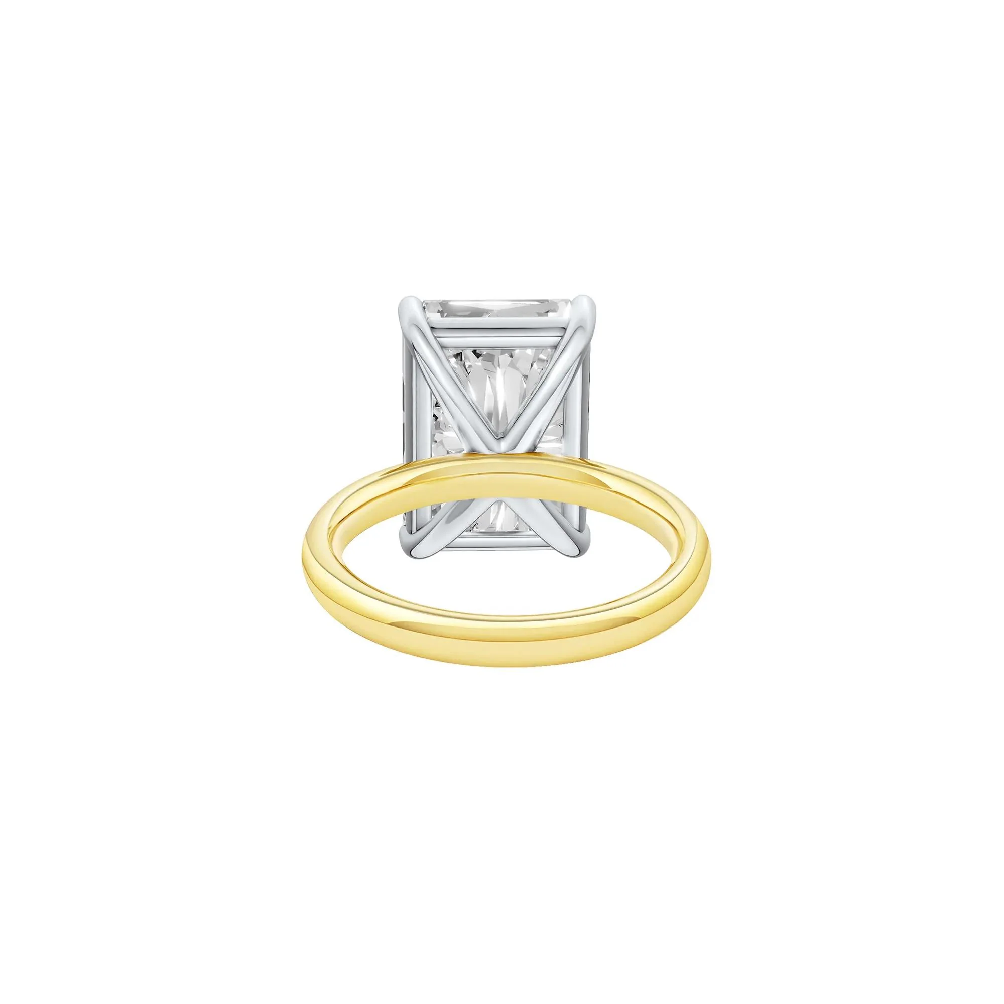 Lab Grown Diamond Radiant-Cut Solitaire Ring 14K Yellow & White Gold (7 CT.) Size 9 2mm - Image 3