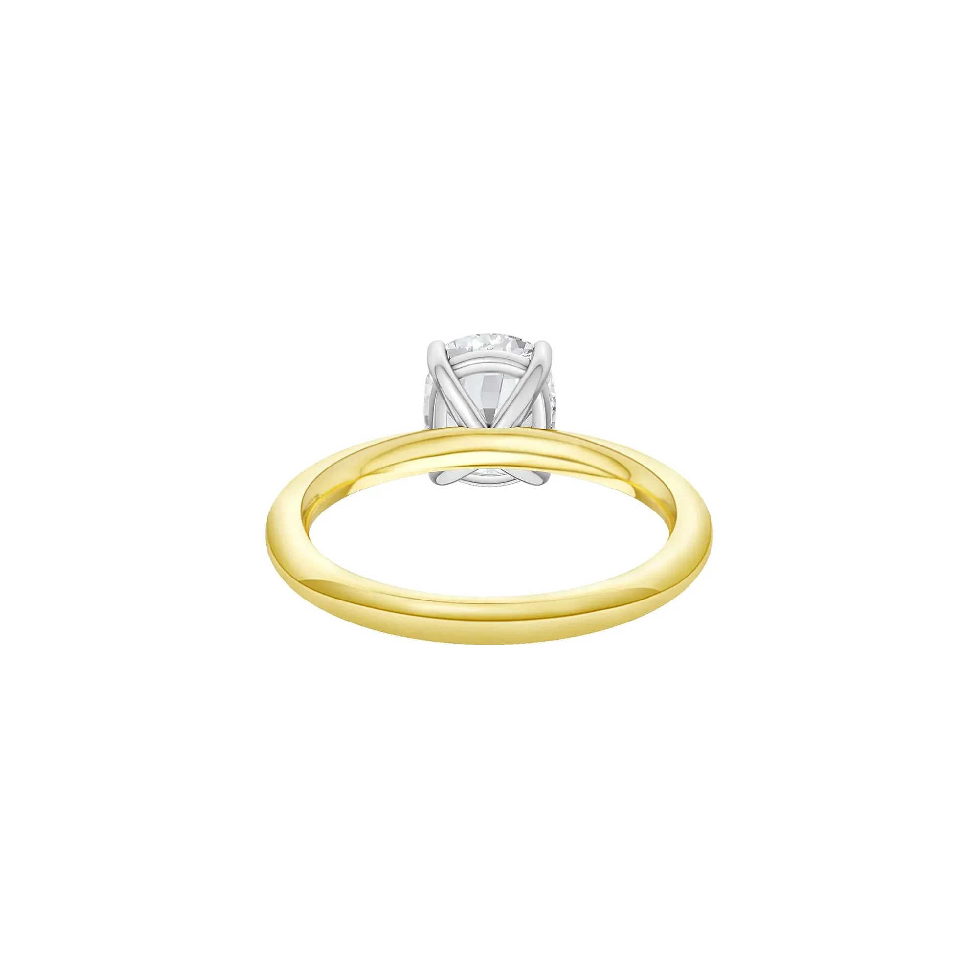 1/2 CT. Tw. Lab Grown Diamond Elongated Cushion-Cut Engagement Ring 14K Yellow and White Gold Size 11 2mm - Image 4