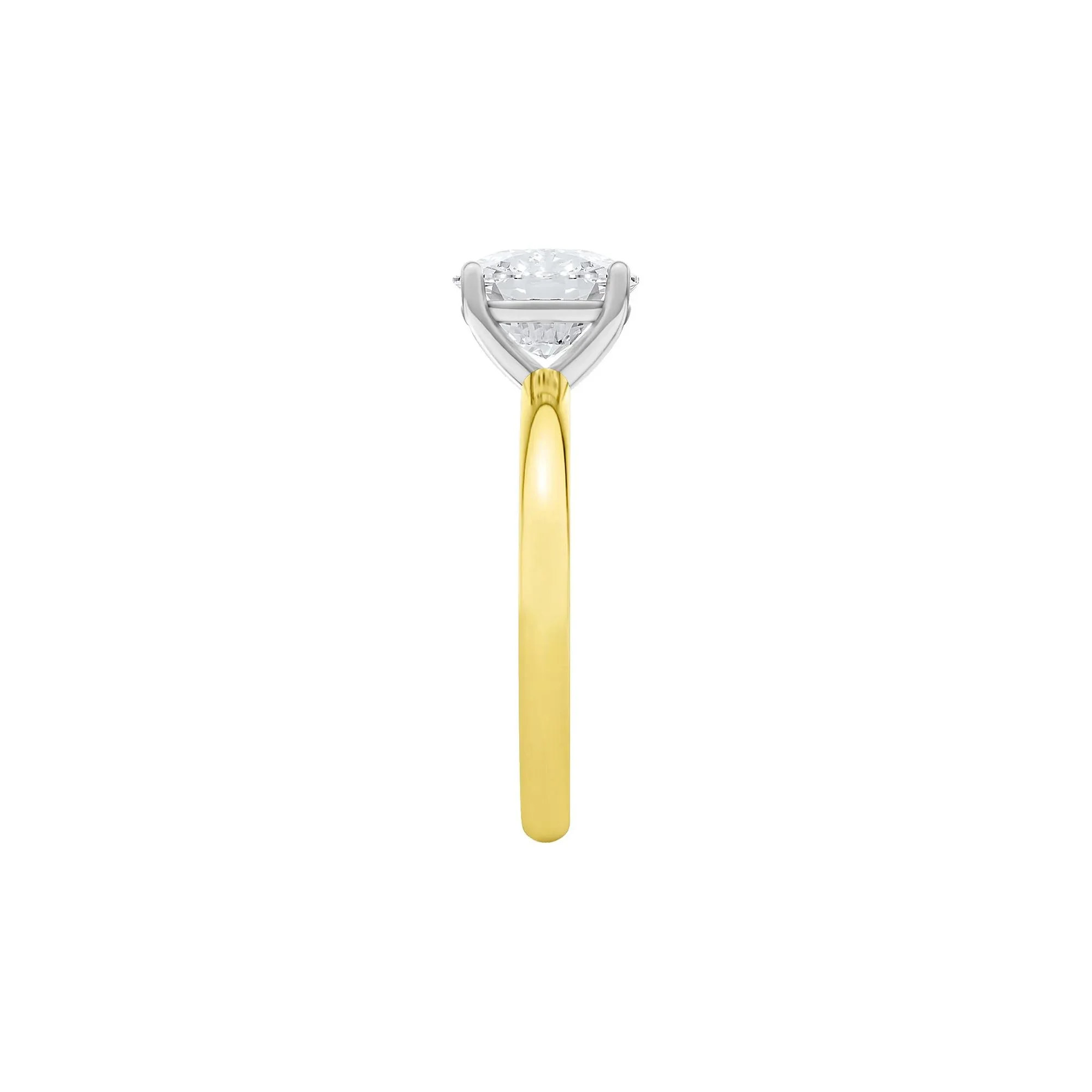 1/2 CT. Tw. Lab Grown Diamond Elongated Cushion-Cut Engagement Ring 14K Yellow and White Gold Size 7.5 2mm - Image 3